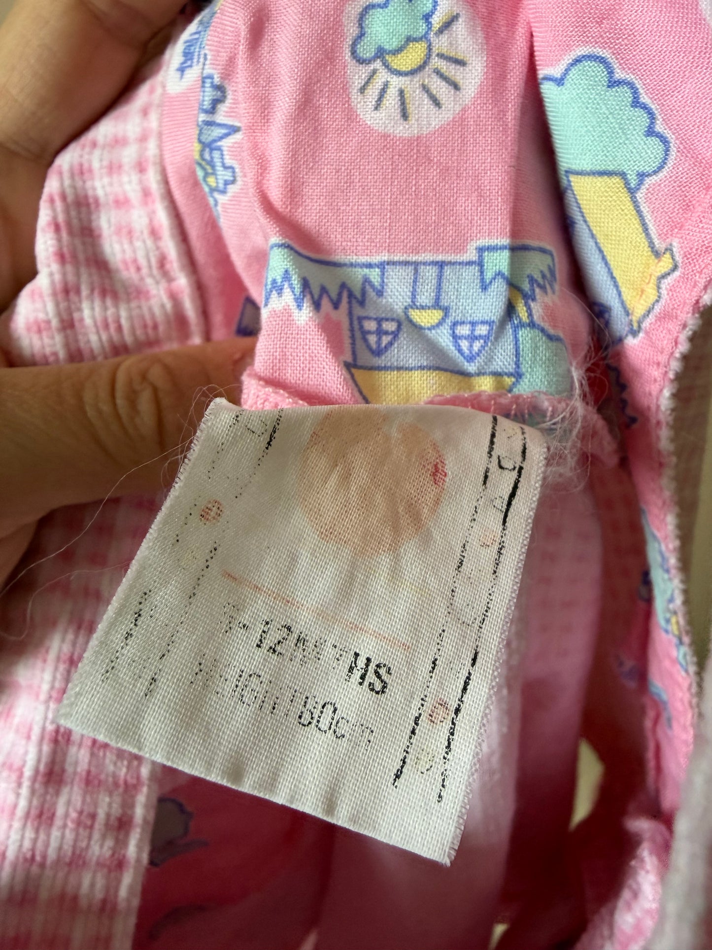 Vintage Adams Gingham Pinafore Dress 6-12 Months