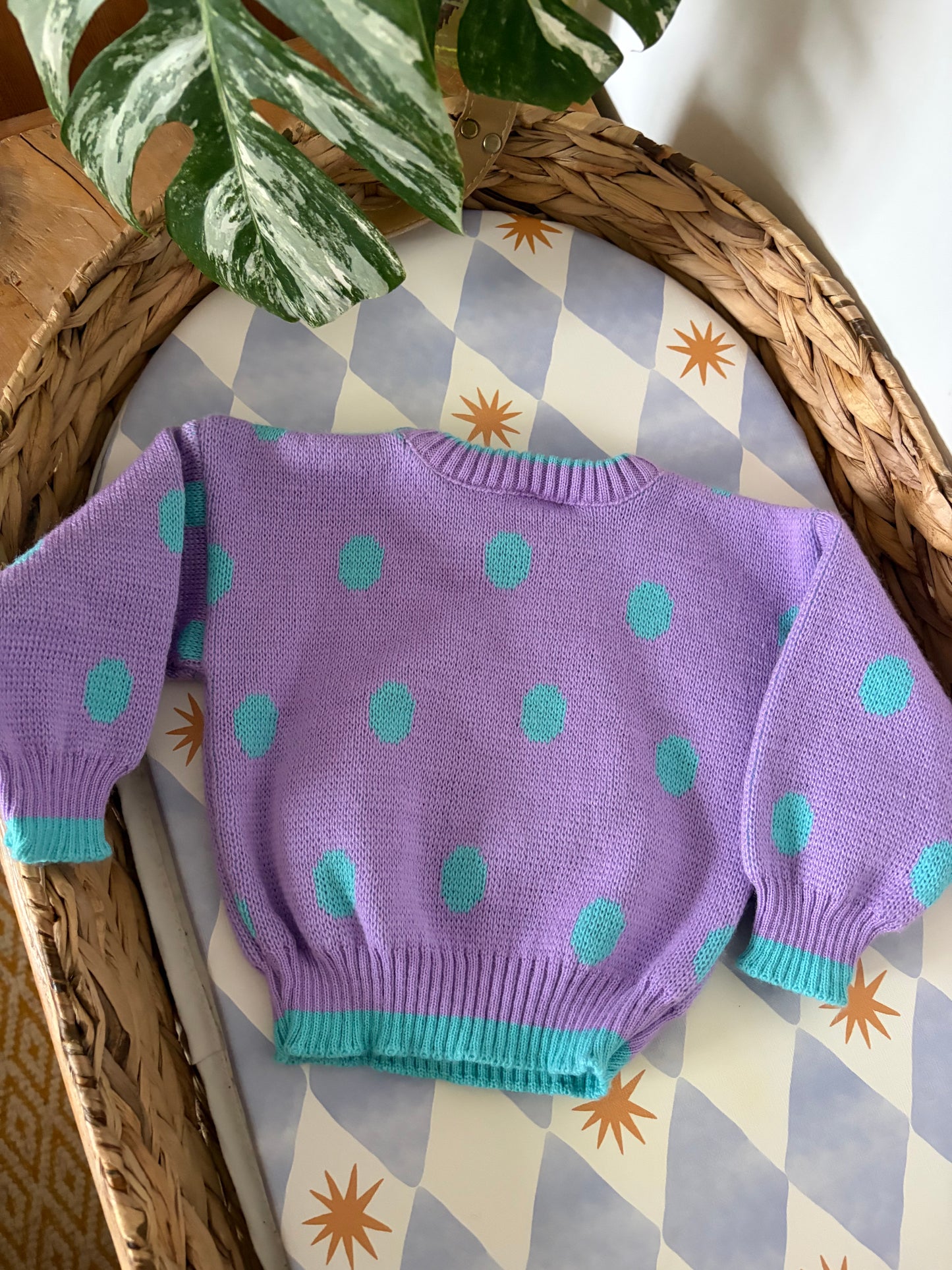 Vintage Knitted Bear & Ball Jumper 6-12 Months