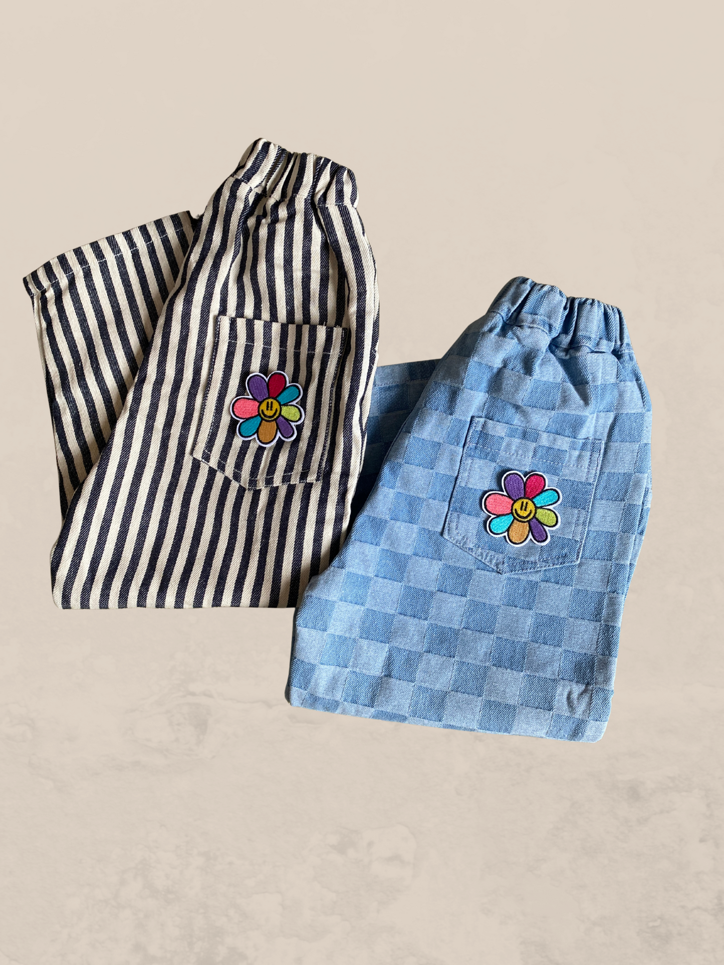 Flora Jeans (Checkerboard/Striped)