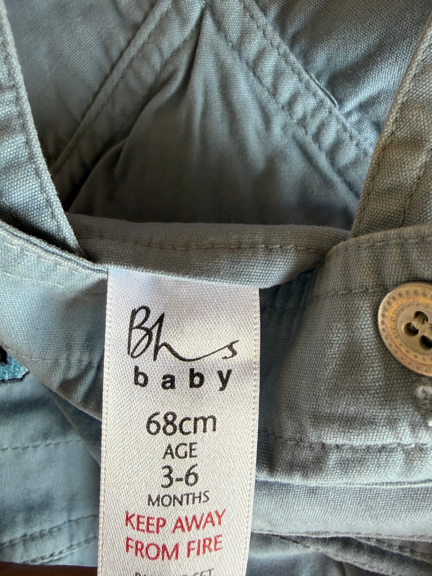 Vintage Wide Leg Dungarees 3-6 Months