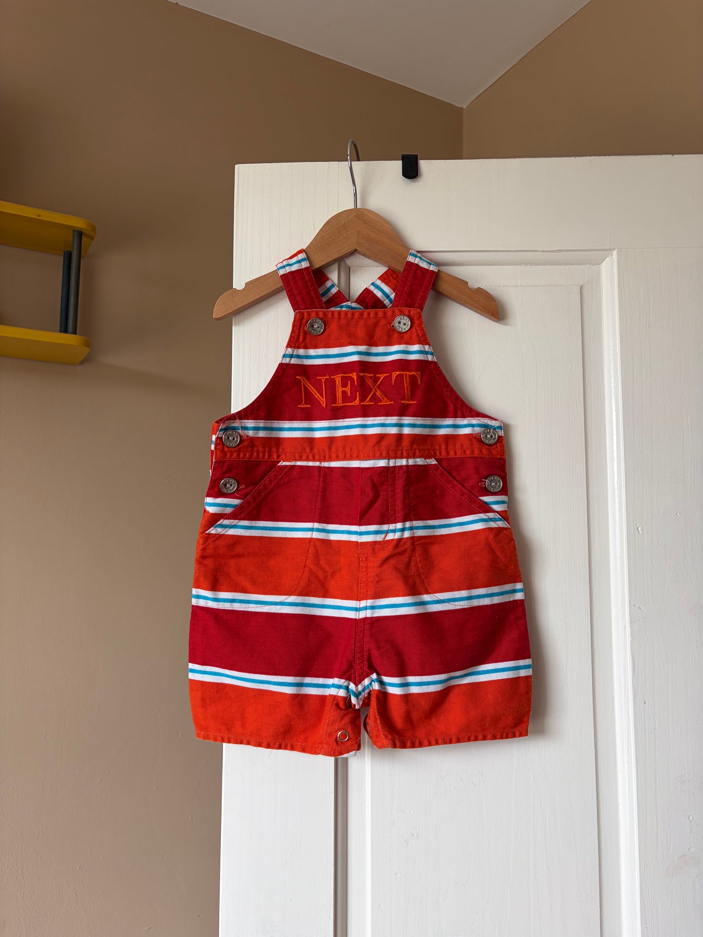 Vintage Striped Shortalls 6-9 Months