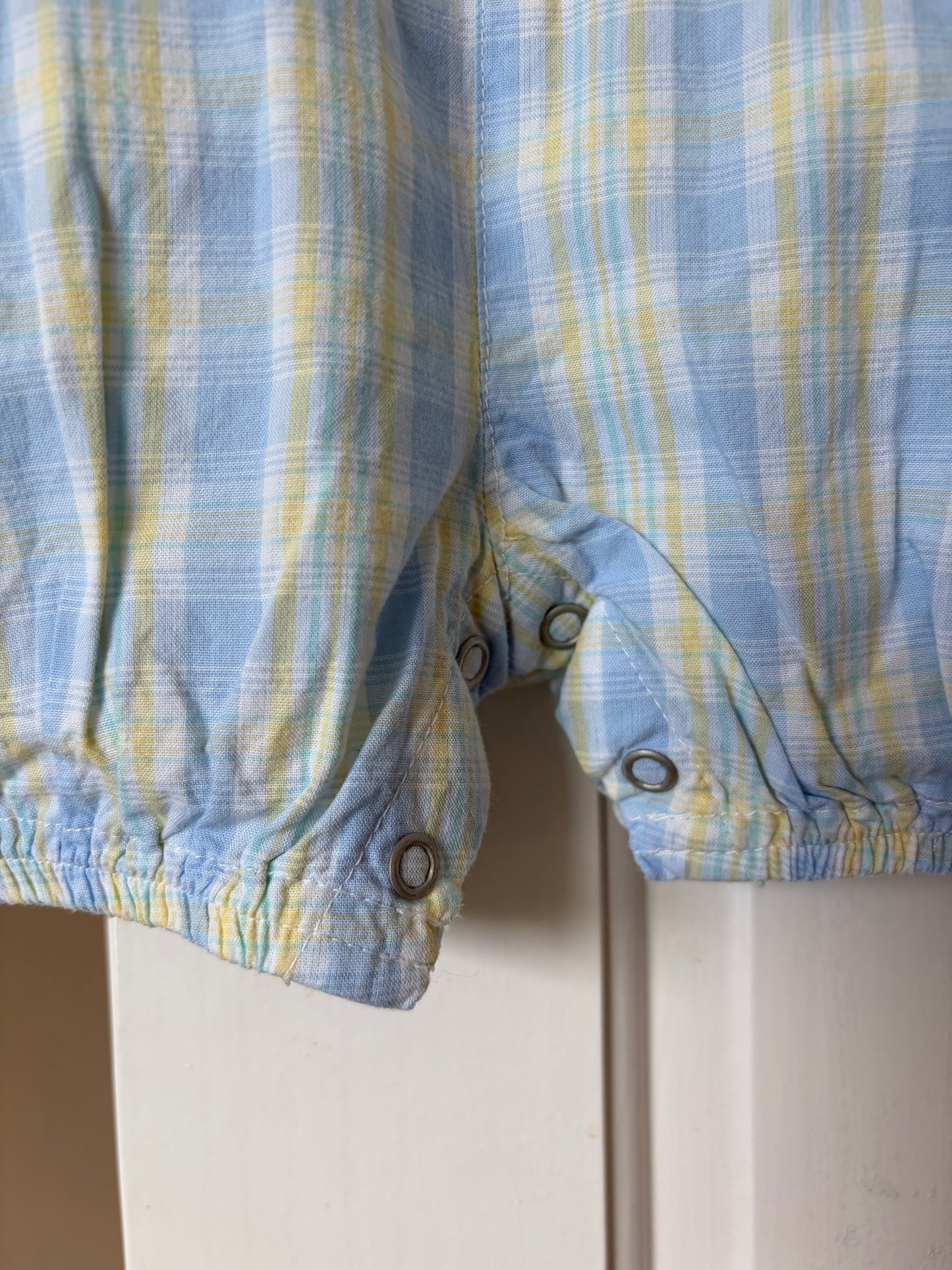 Vintage Plaid Bubble Fit Shortalls 6-9 Months