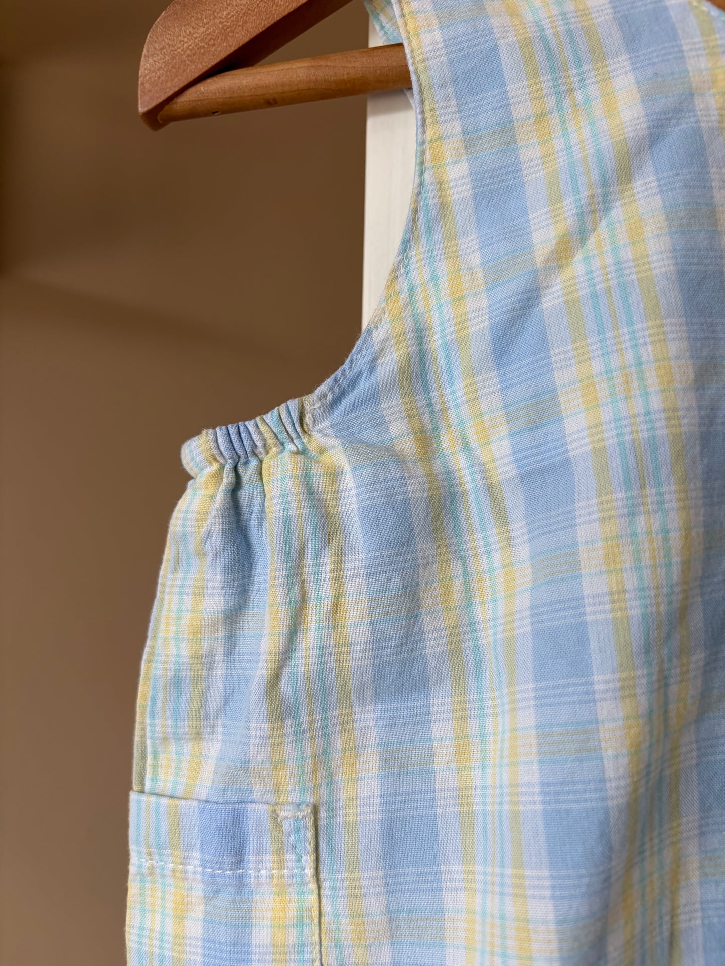 Vintage Plaid Bubble Fit Shortalls 6-9 Months