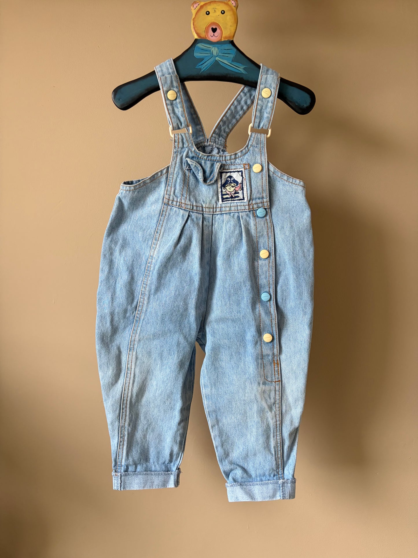 Vintage St Michael’s Light Wash Balloon Fit Denim Dungarees 6-12+ Months