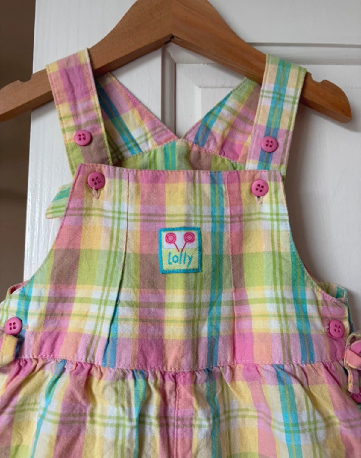Vintage Plaid Dungarees 9-12 Months