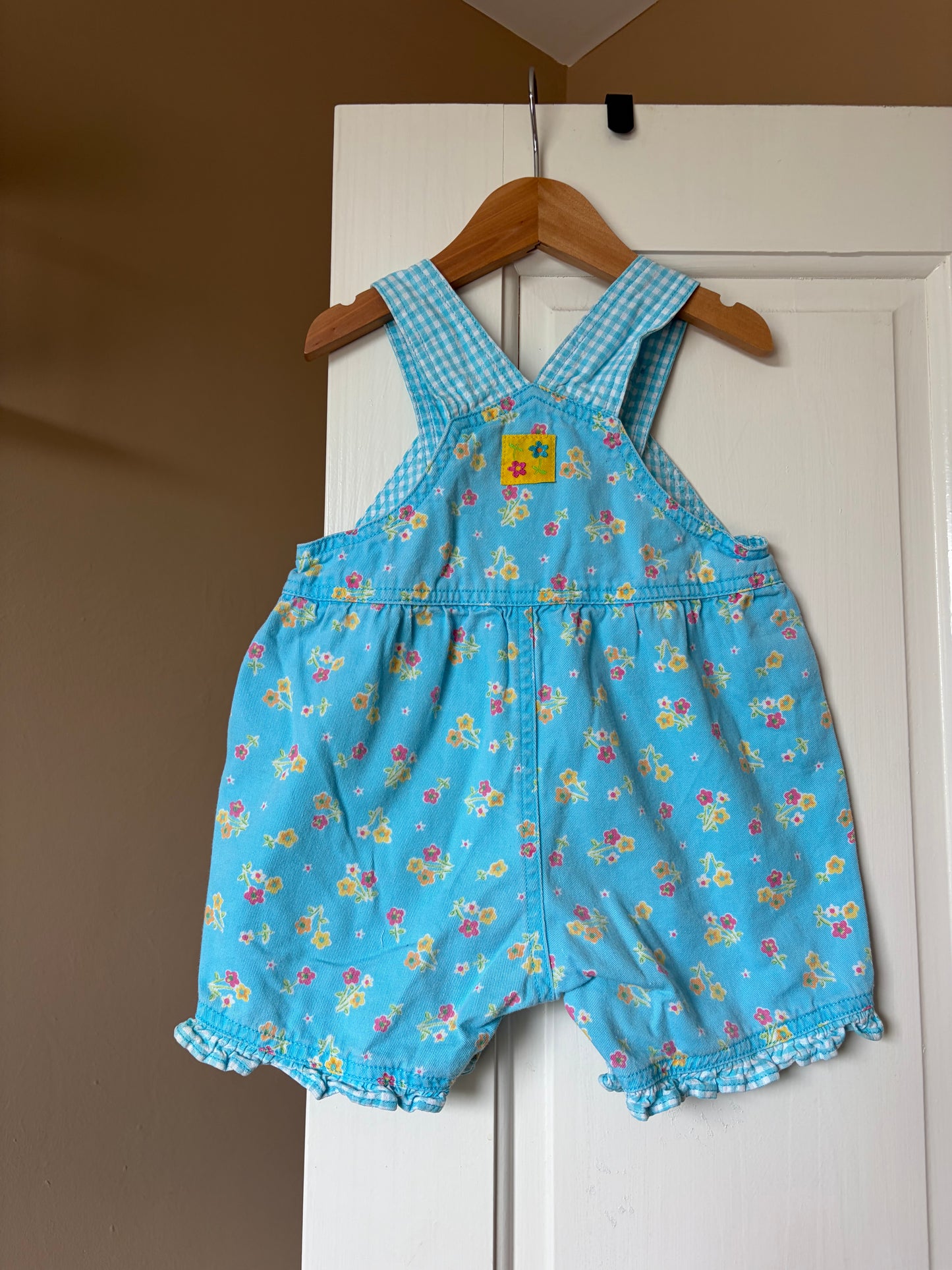 Vintage Floral & Gingham Bubble Shortalls 3-6 Months