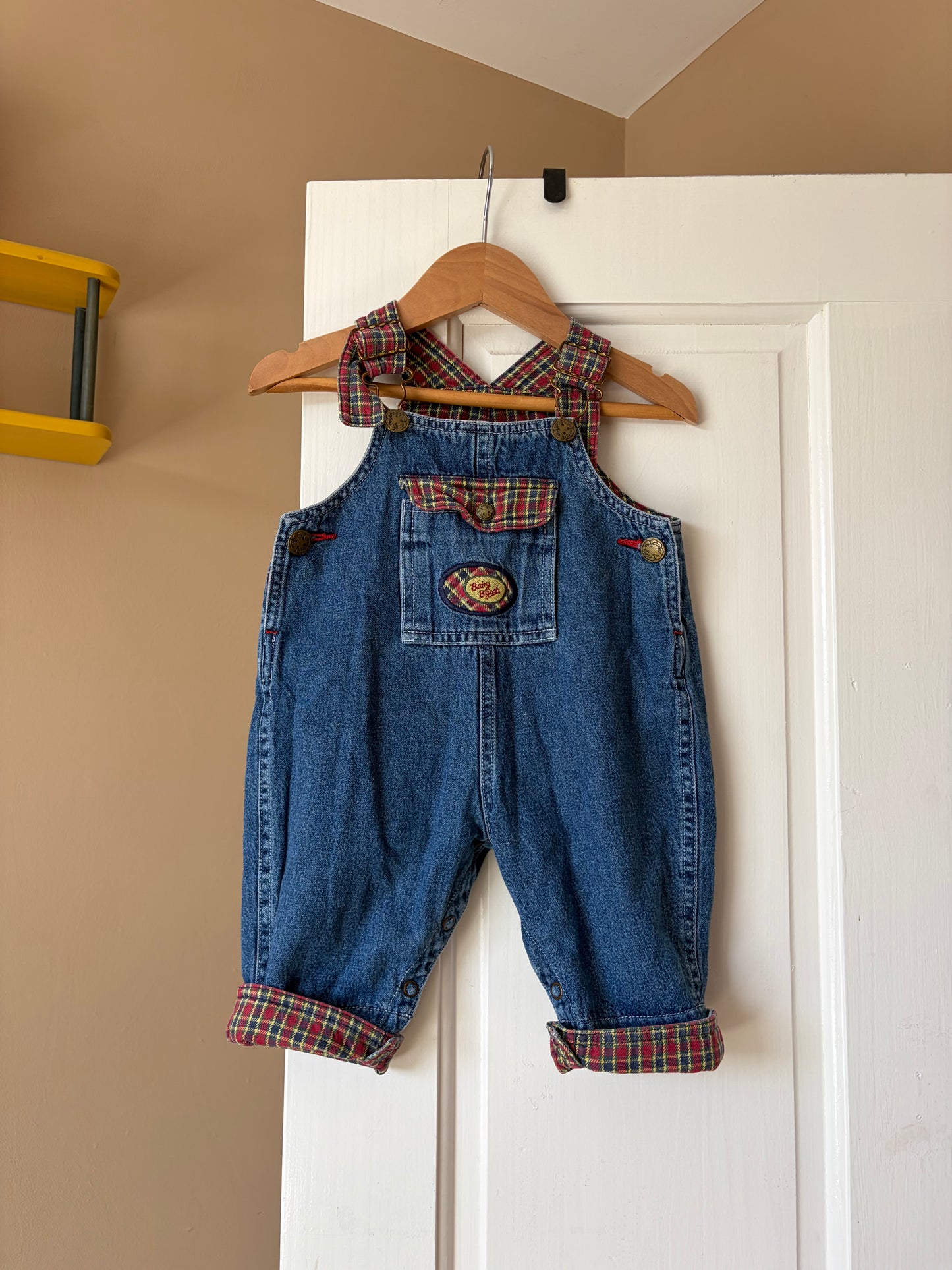 Vintage Tartan Oshkosh Dungarees 3-6 Months