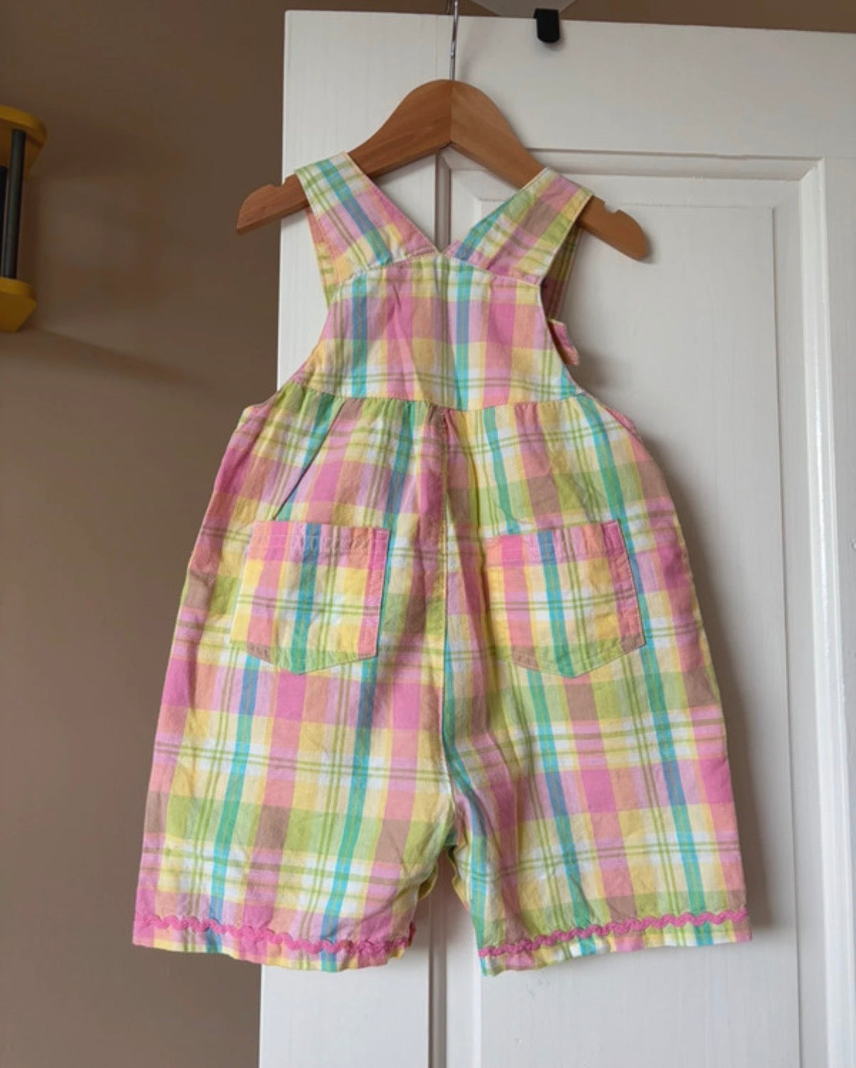 Vintage Plaid Dungarees 9-12 Months
