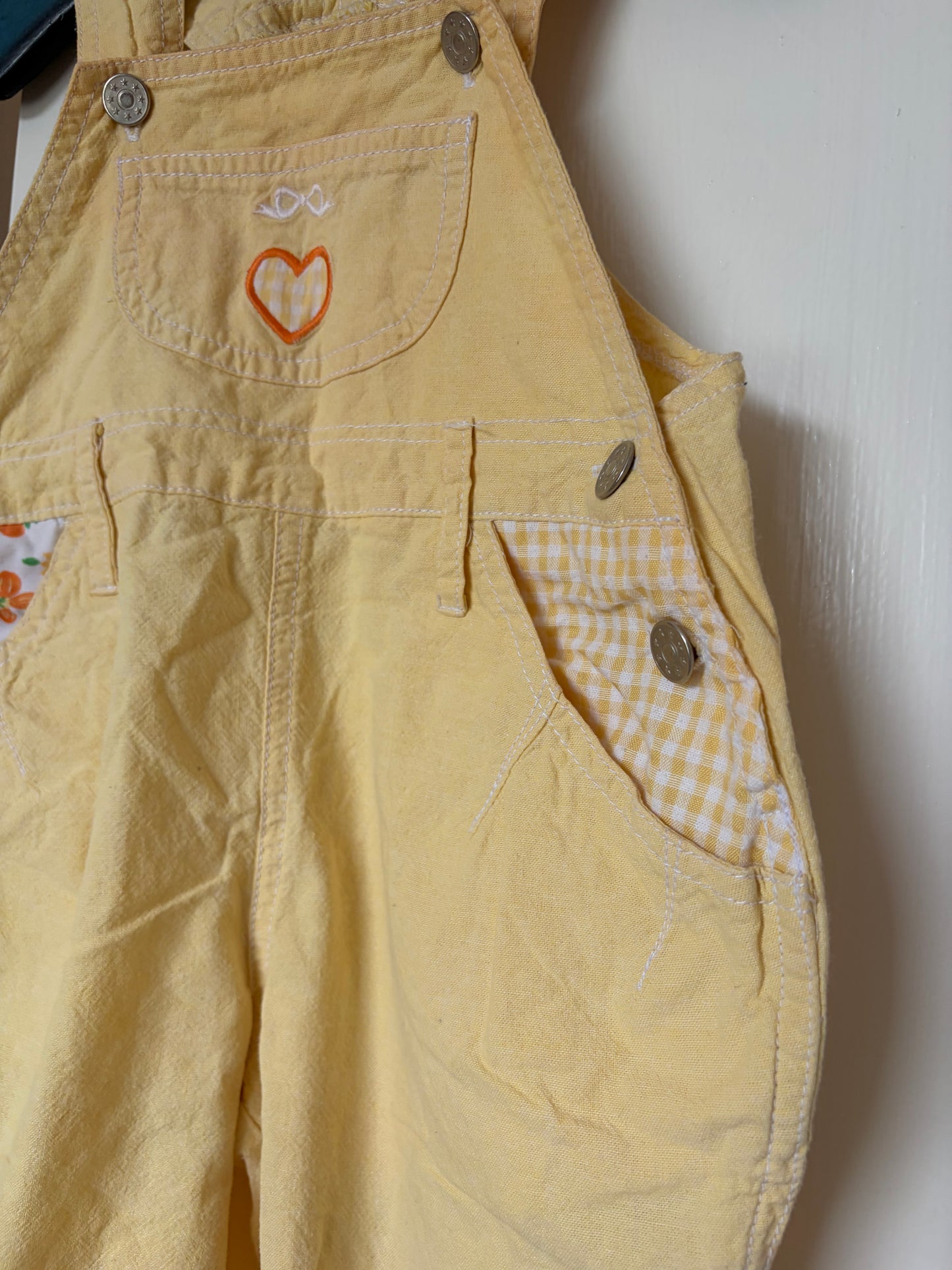 Vintage Bubble Gingham Dungarees 12-18 Months