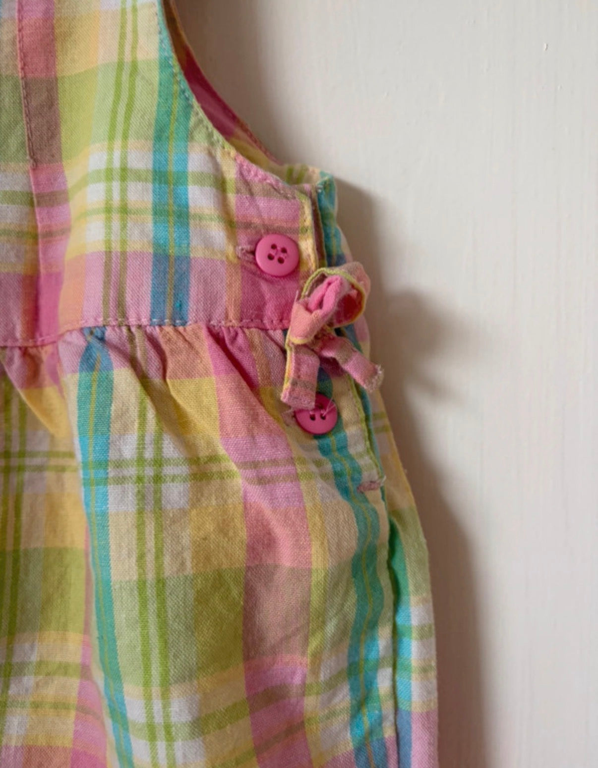 Vintage Plaid Dungarees 9-12 Months