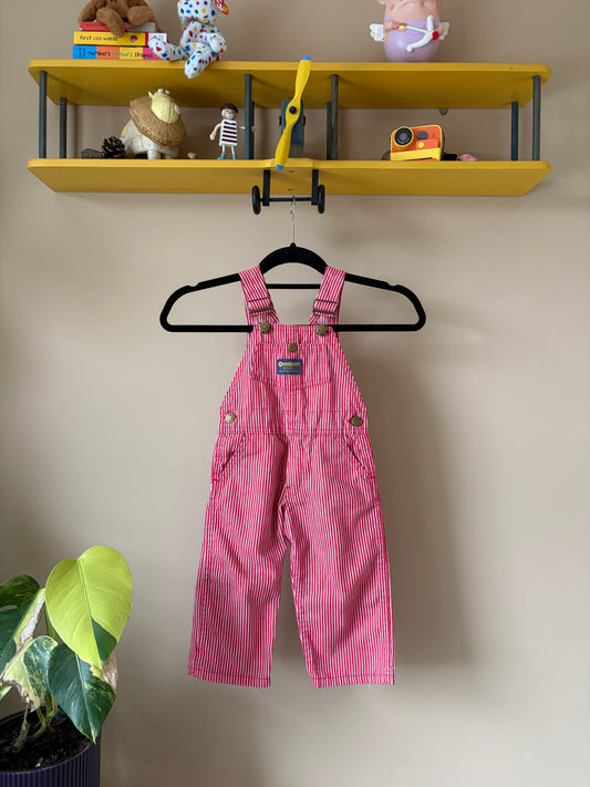 Vintage Oshkosh Hickory Red Dungarees 2 Years