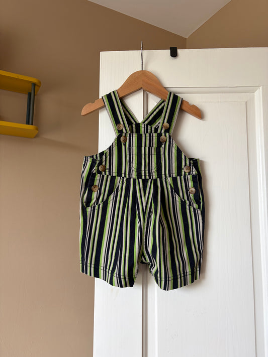 Vintage Striped Shortalls 0-1 Month