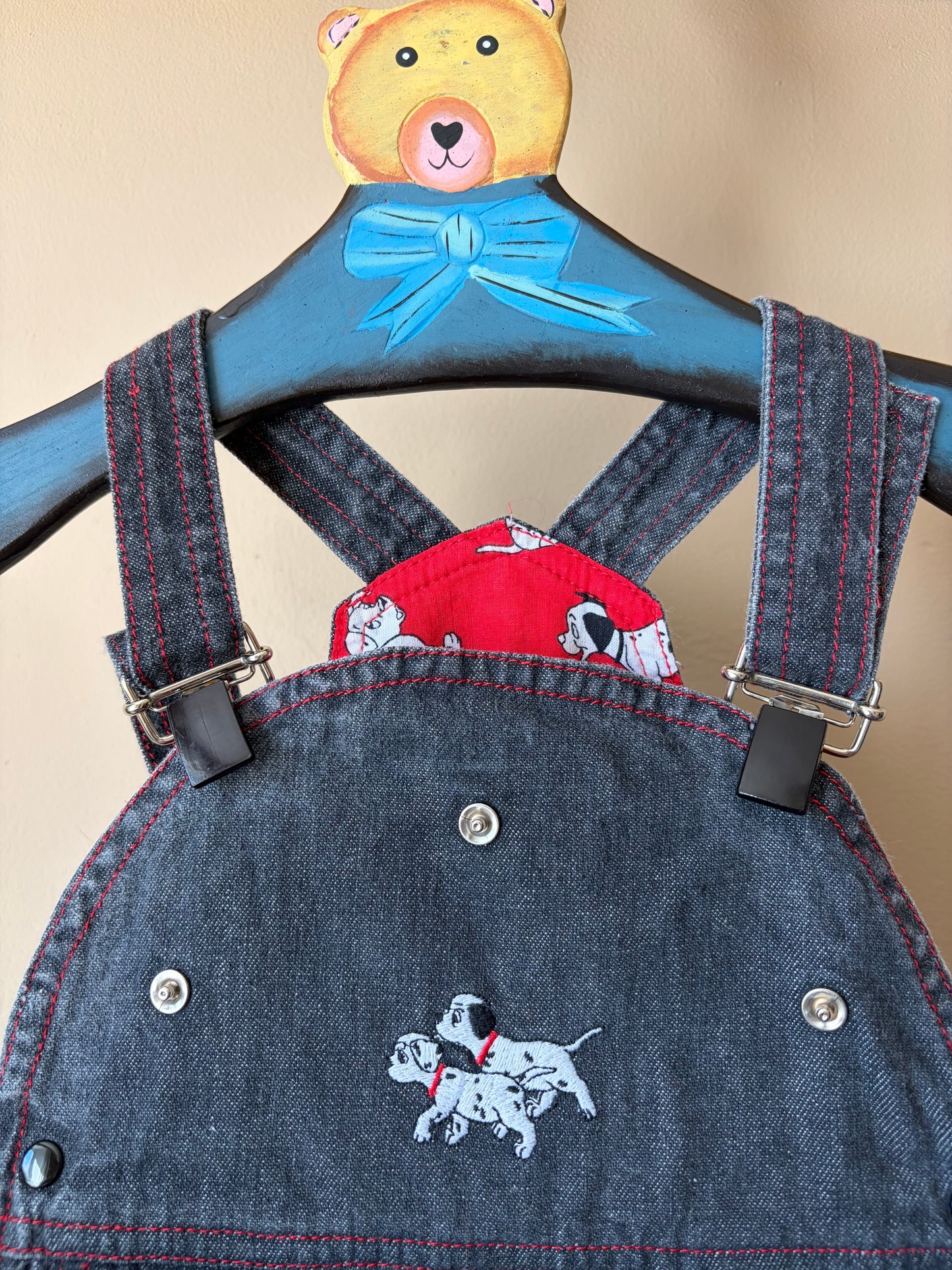 Rare Vintage Disney 101 Dalmatian Interactive Dungarees 3-6 Months