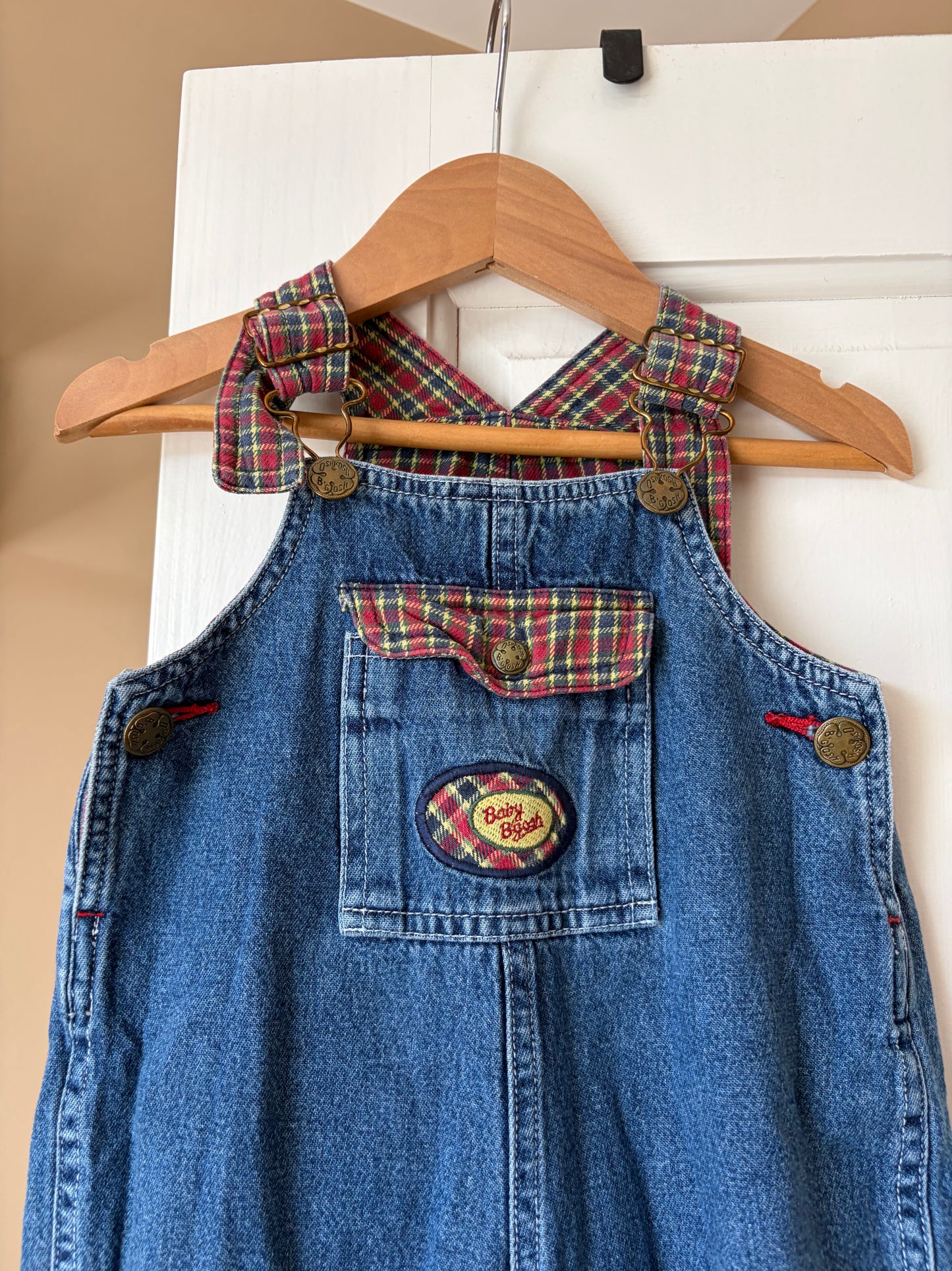 Vintage Tartan Oshkosh Dungarees 3-6 Months