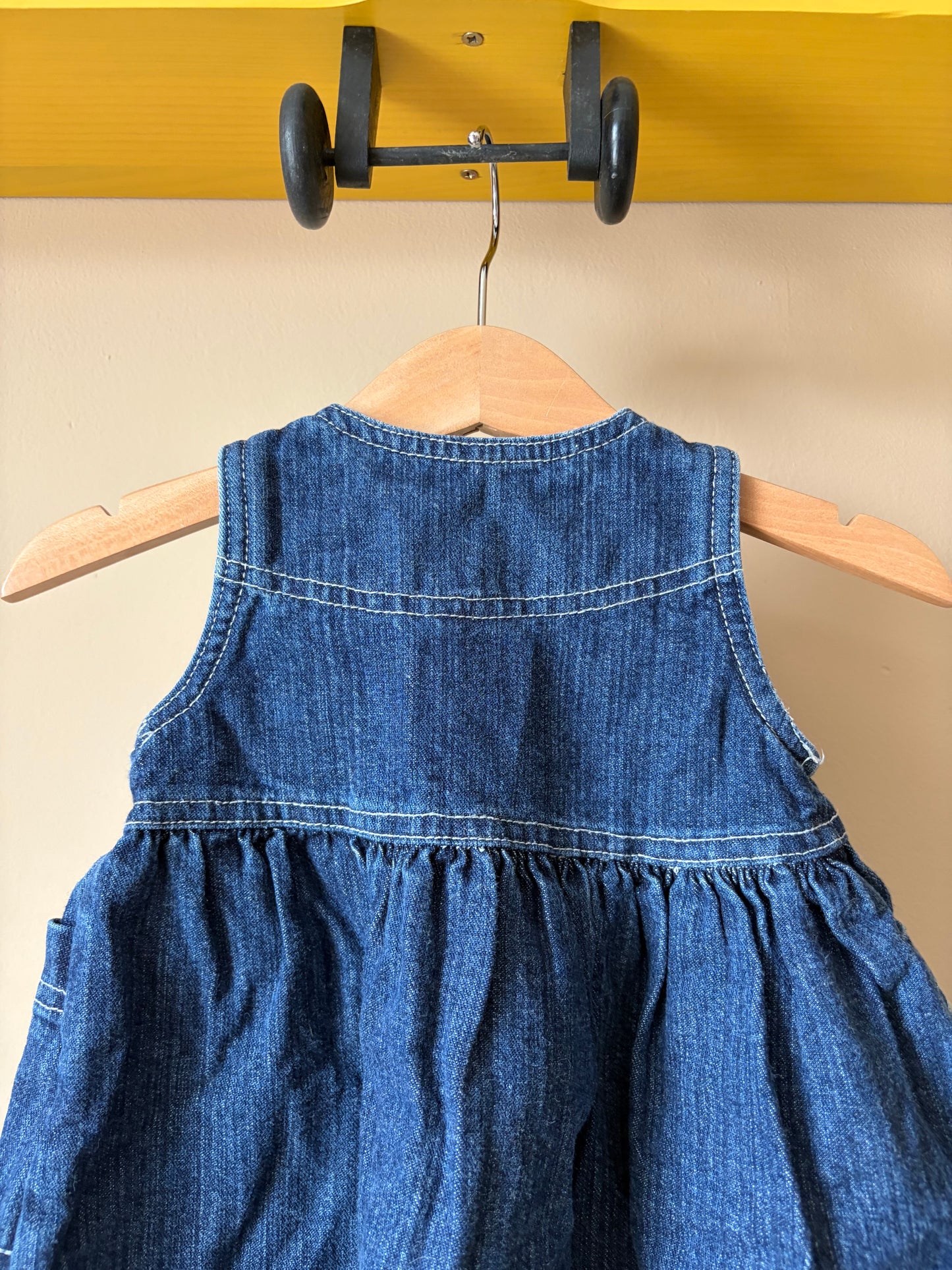 Vintage Oshkosh Hickory Striped Denim Dress 3 Months