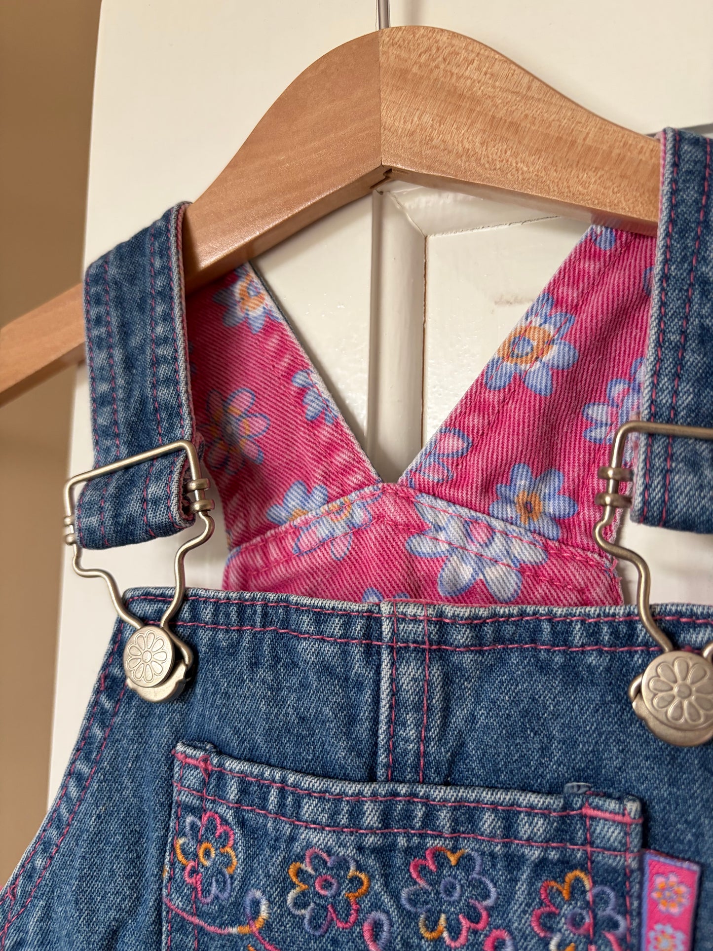 Vintage Ladybird Floral Lined Dungarees 6-12 Months
