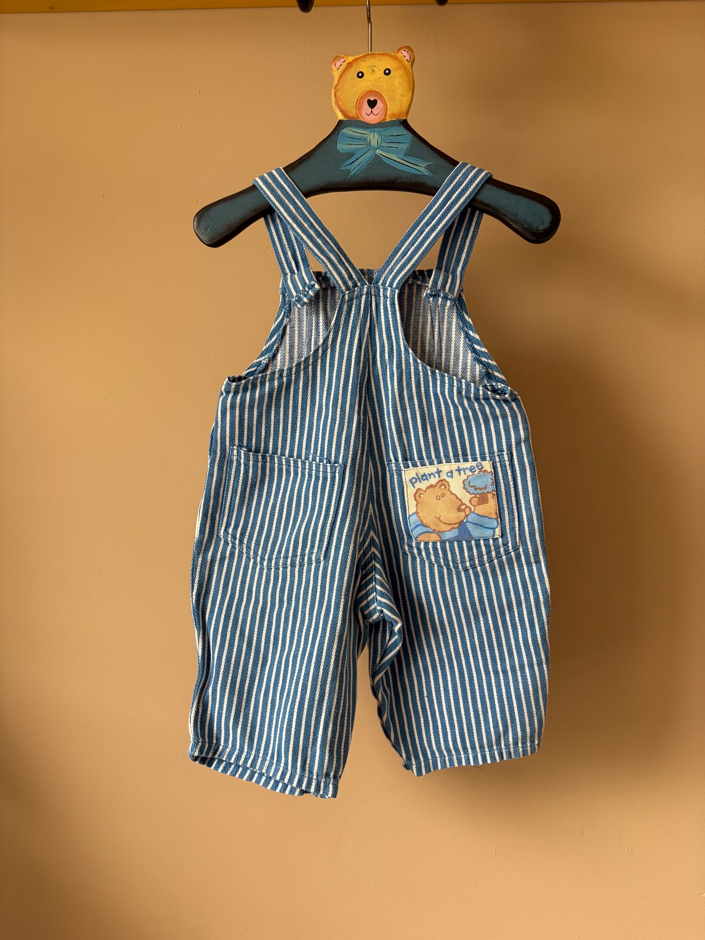 Vintage Striped Dungarees 0-6 Months