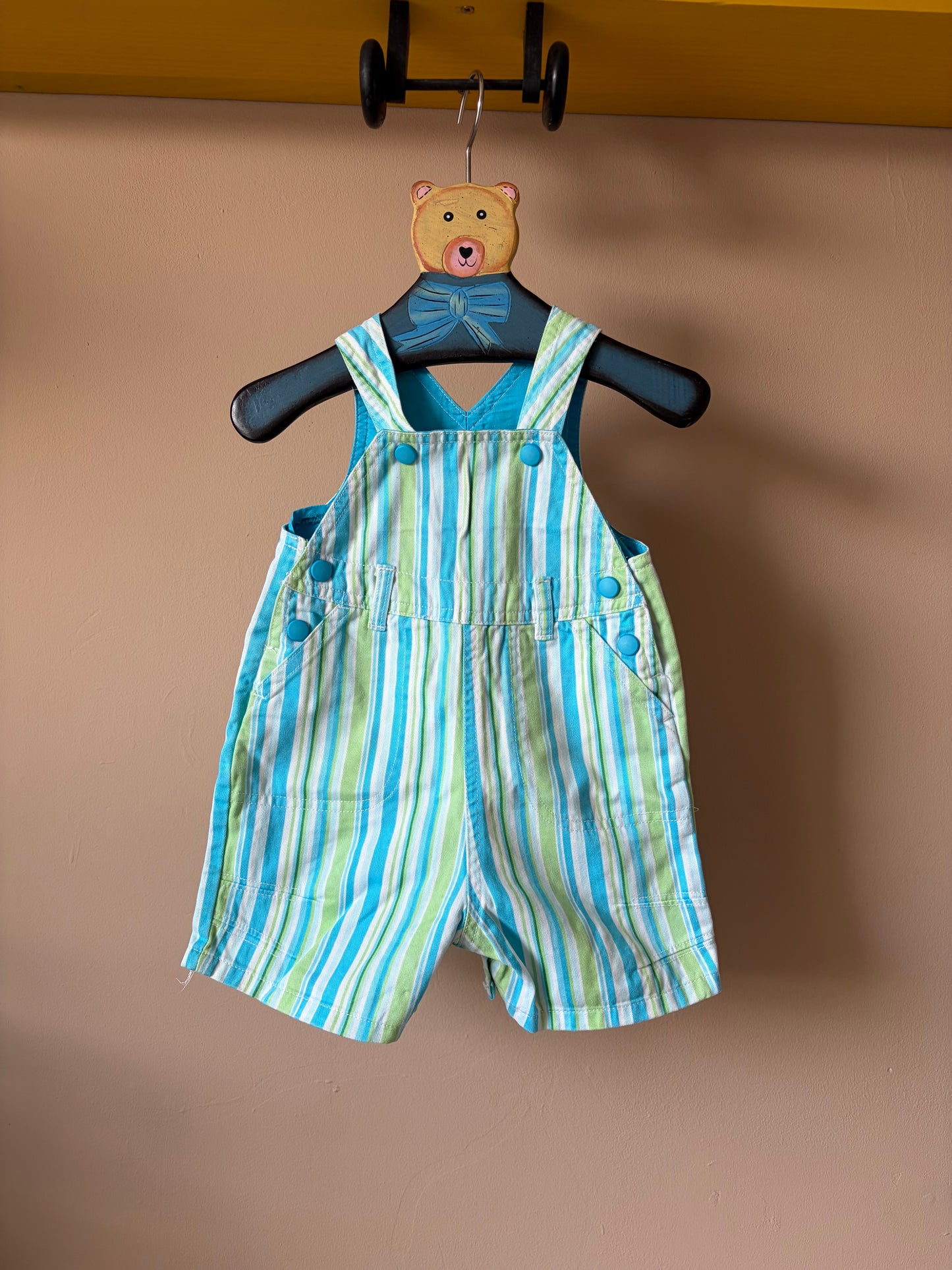 Vintage Mothercare Striped Shortalls 6-9 Months