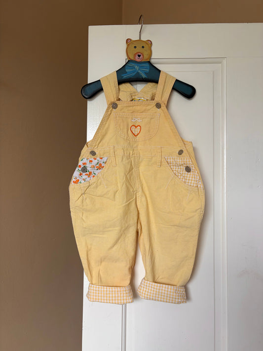 Vintage Bubble Gingham Dungarees 12-18 Months
