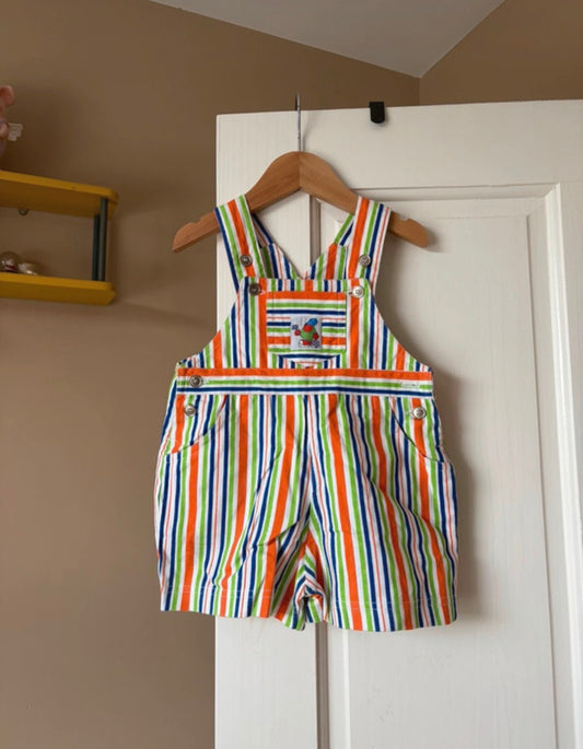 Vintage Striped Shortalls 6-12 Months