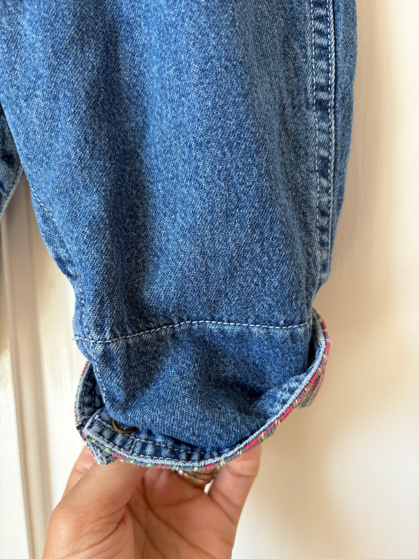 Vintage Tartan Oshkosh Dungarees 3-6 Months