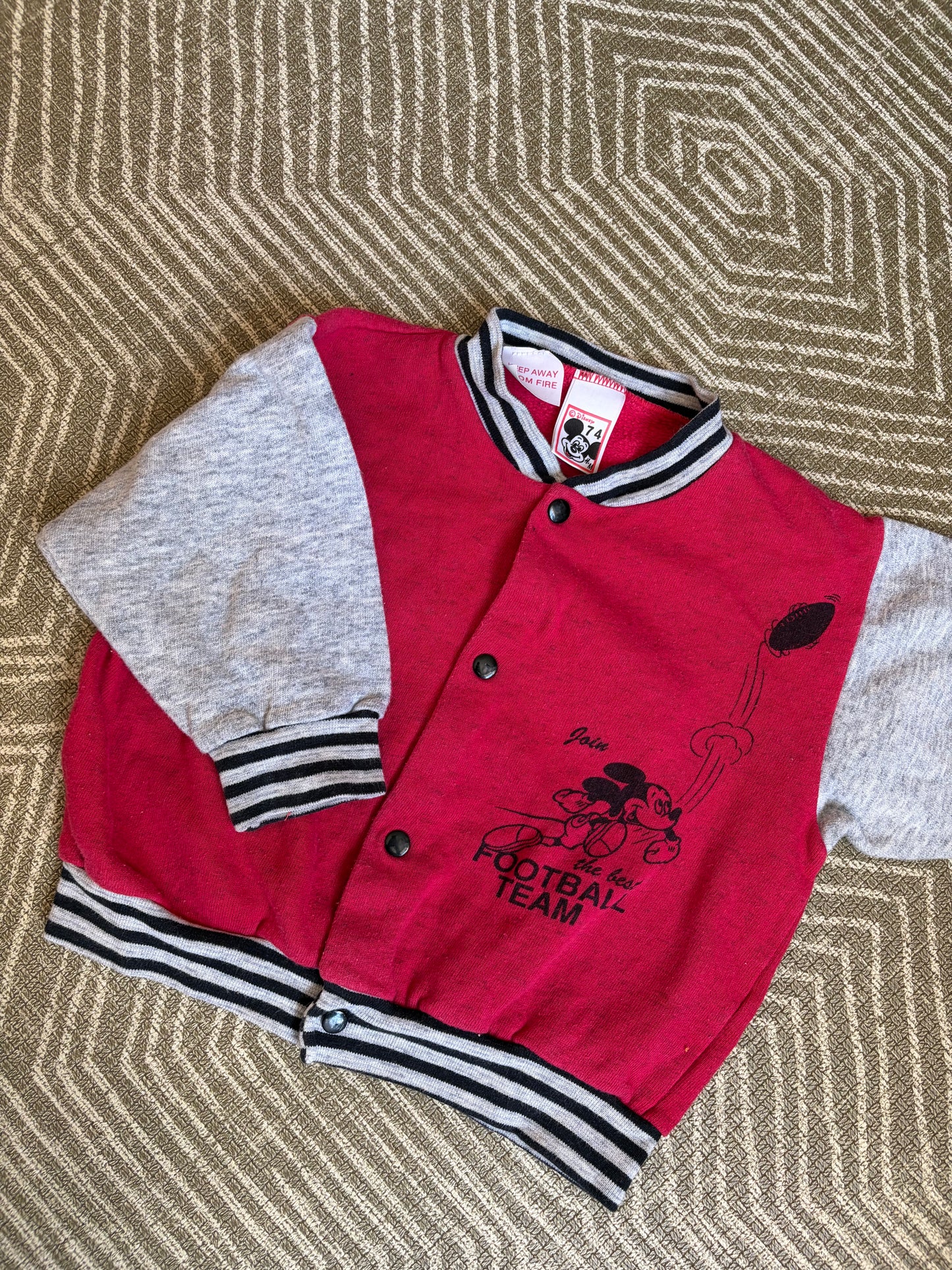 Vintage 90s Mickey Mouse Varsity Jumper 6-12 Months