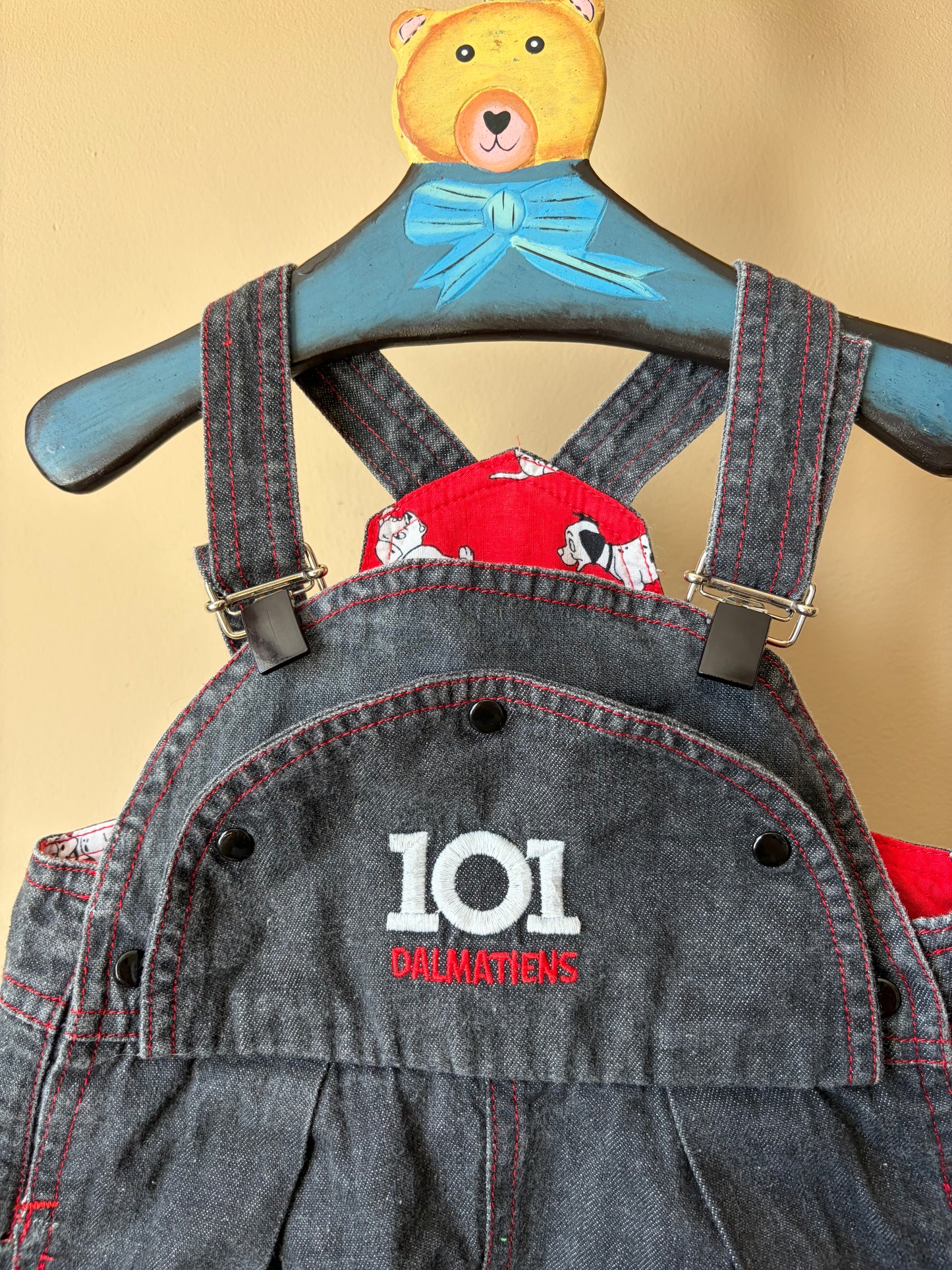 Rare Vintage Disney 101 Dalmatian Interactive Dungarees 3-6 Months