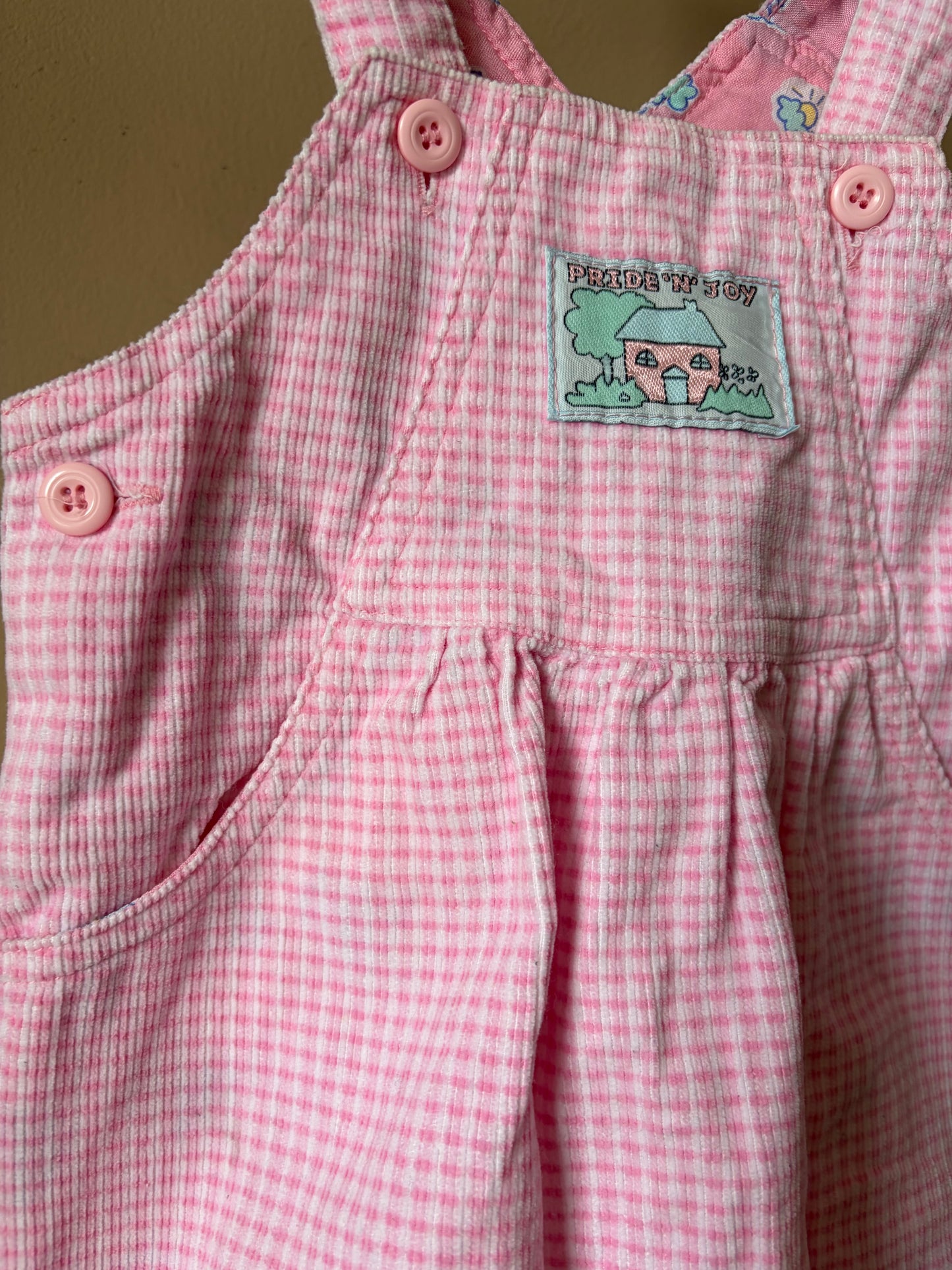 Vintage Adams Gingham Pinafore Dress 6-12 Months