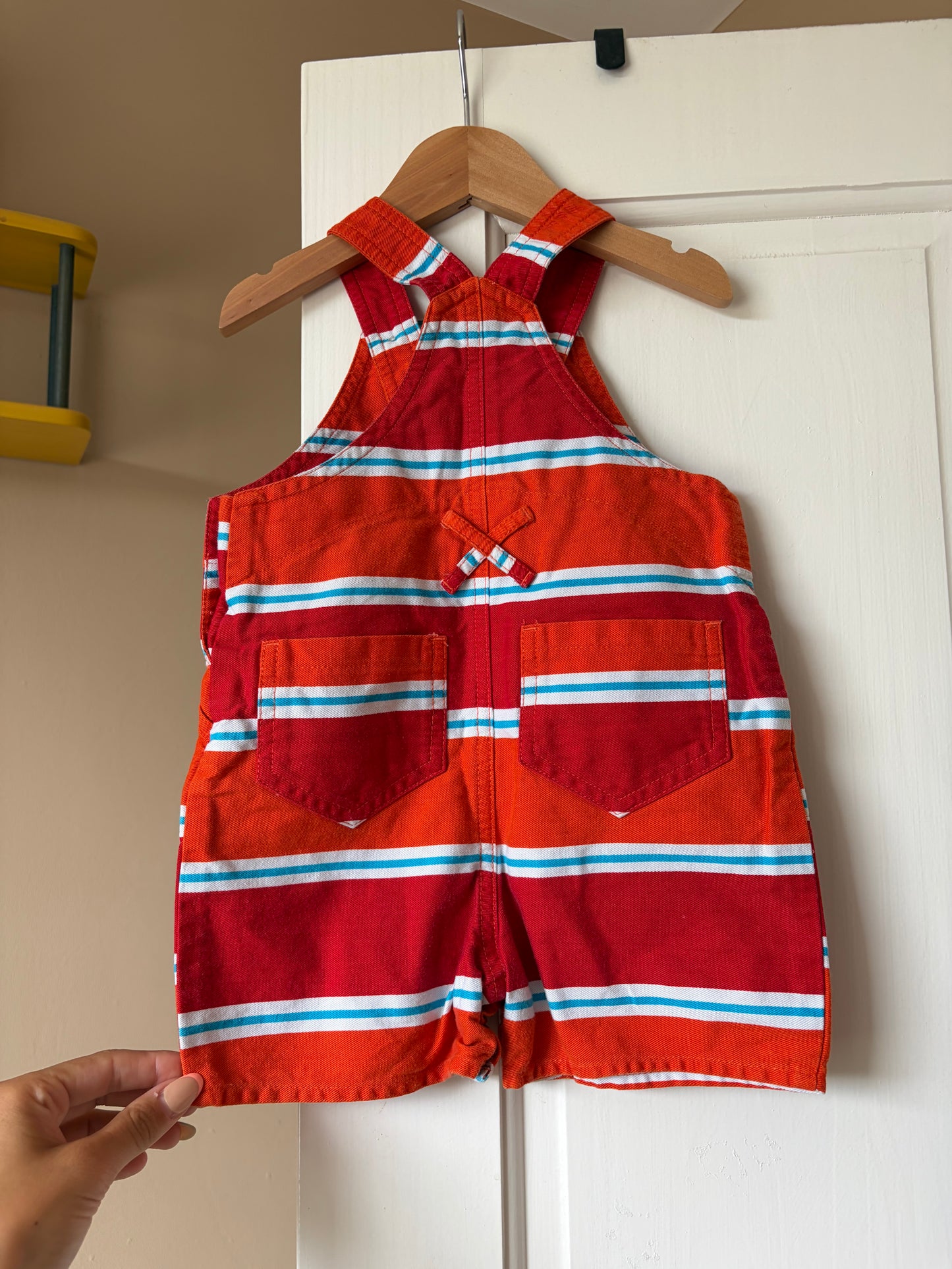 Vintage Striped Shortalls 6-9 Months
