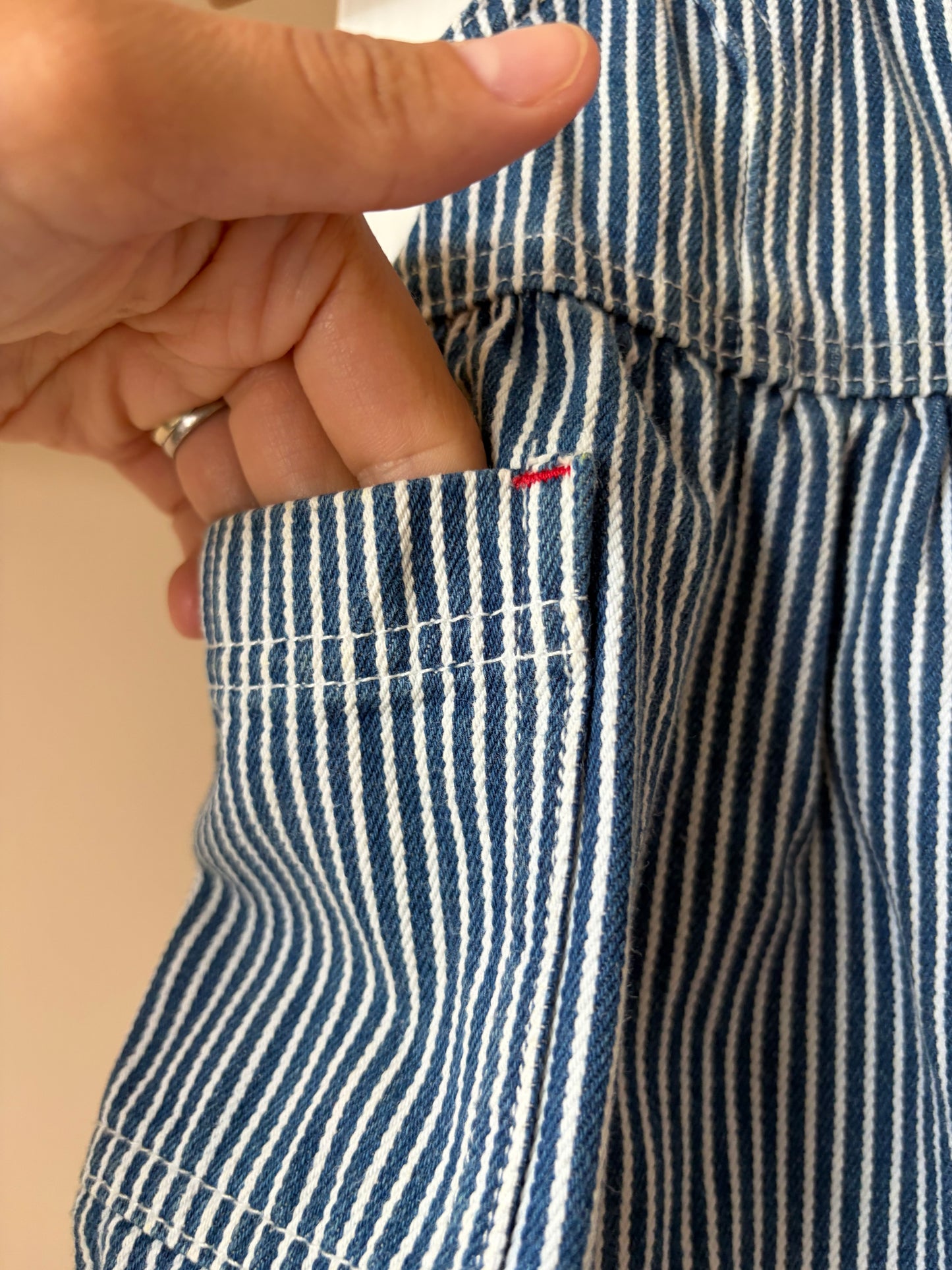 Vintage Hickory Stripe Oshkosh Denim Dress 6 Months
