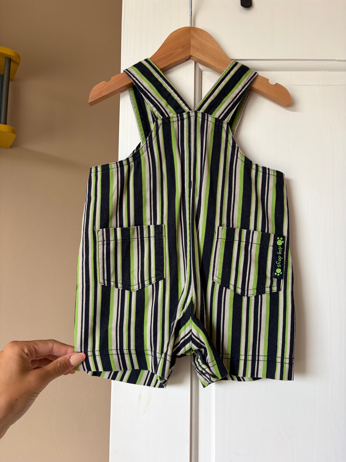 Vintage Striped Shortalls 0-1 Month