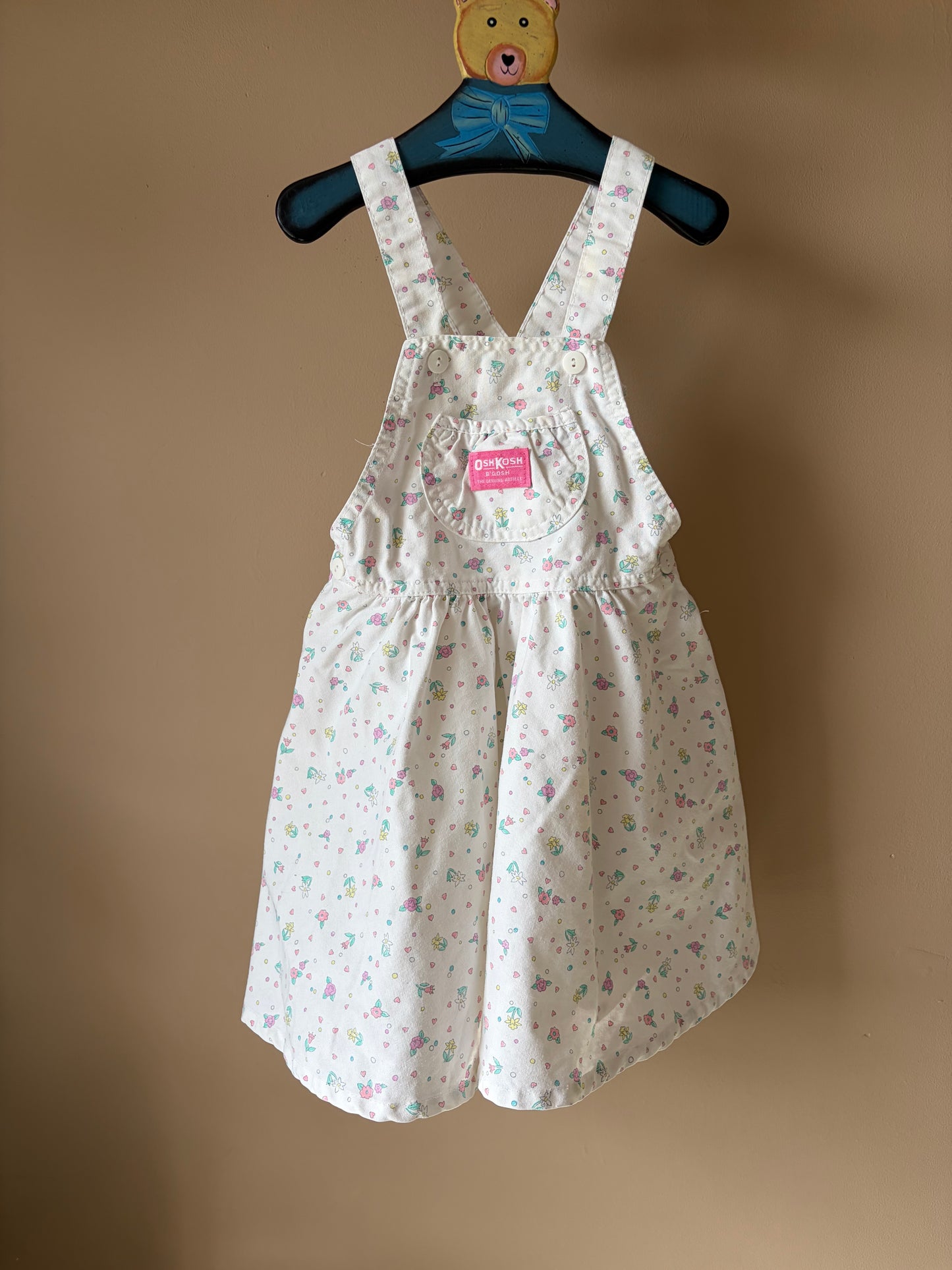 Vintage OshKosh Floral Pinafore Dress 6 Years