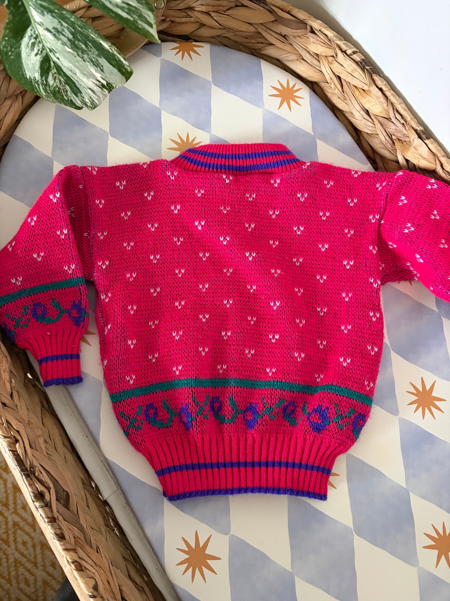 Vintage Knitted Rabbit Jumper 6-12 Months