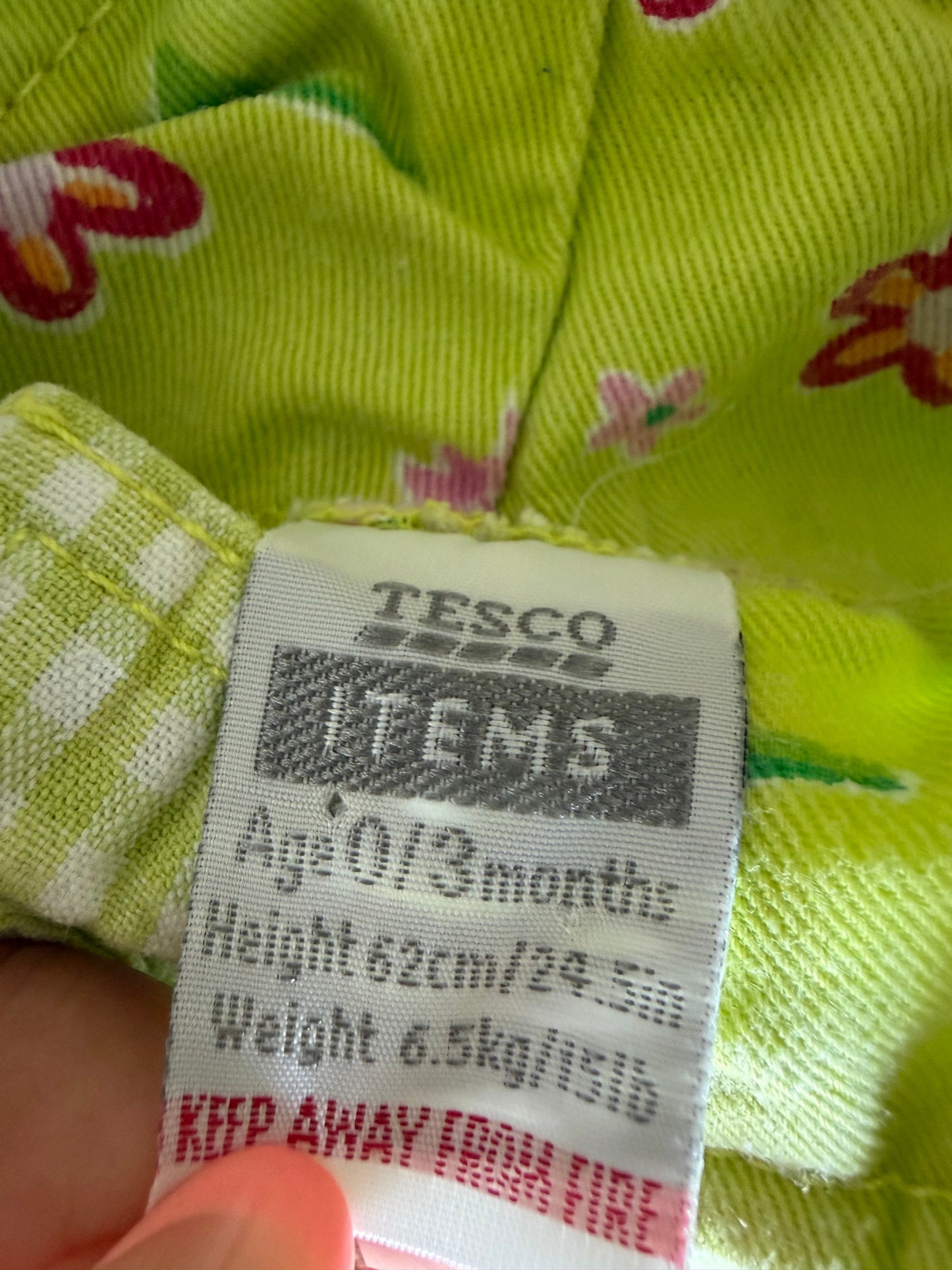 Vintage Floral & Gingham Green Shortalls 0-3 Months