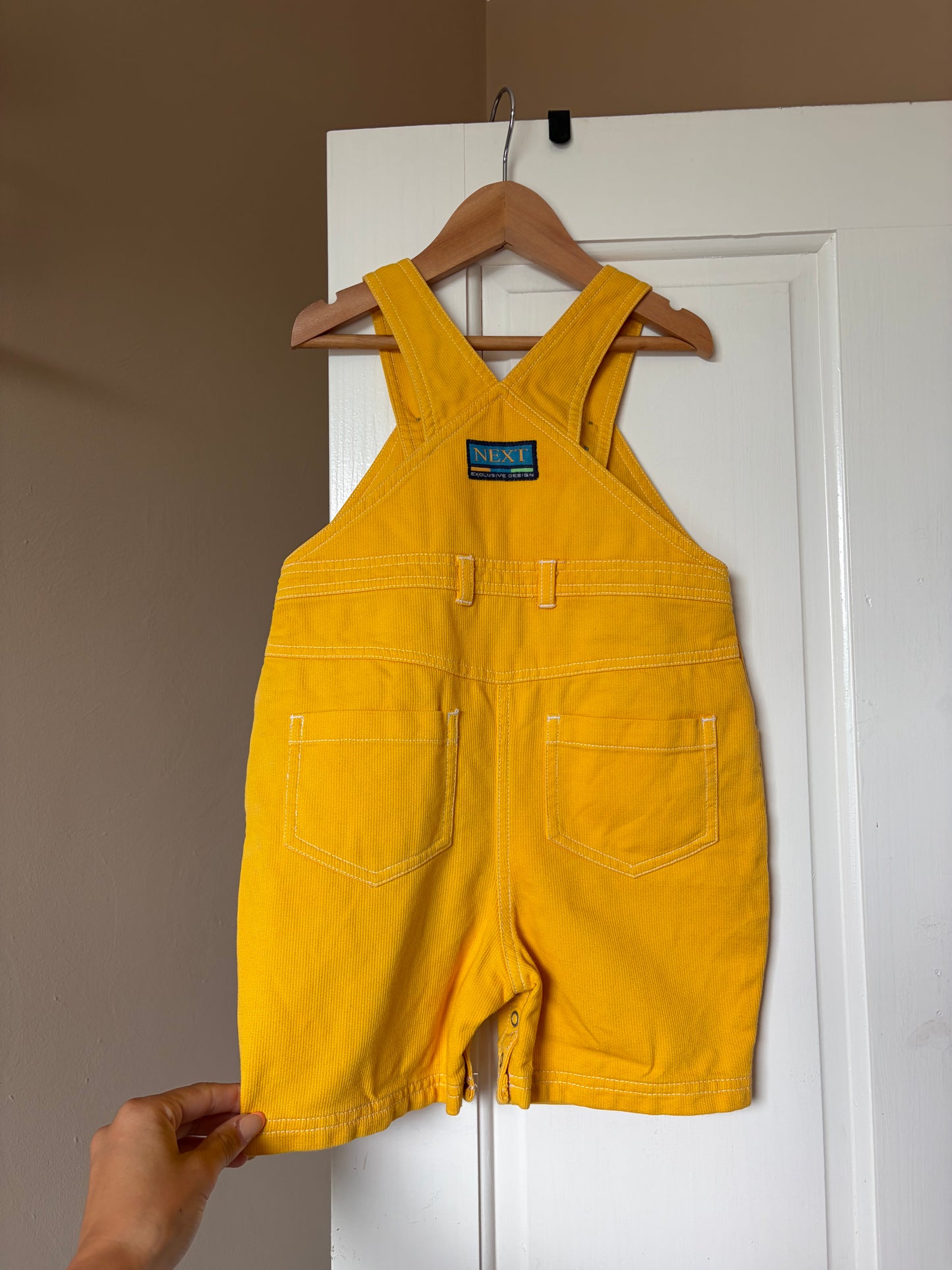 Vintage Yellow Wide Leg Shortalls 18-24 Months