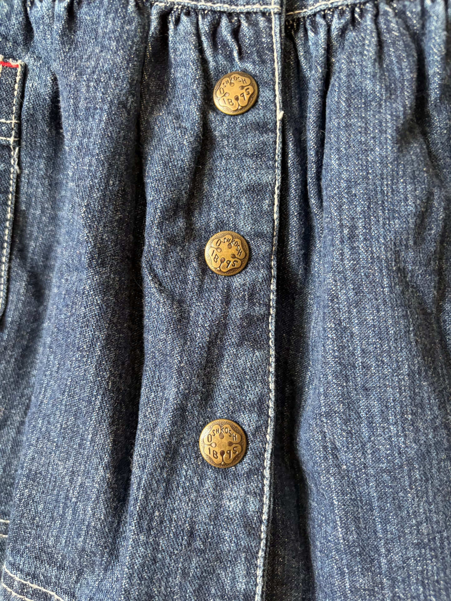 Vintage Oshkosh Hickory Striped Denim Dress 3 Months