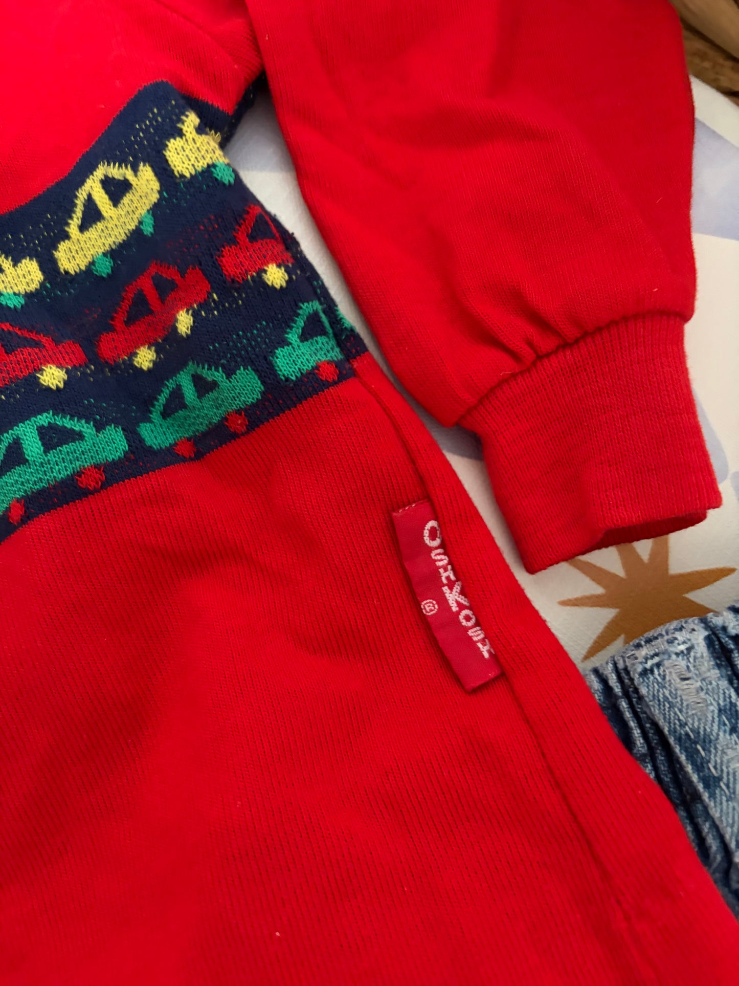 Vintage OshKosh Cars Polo Top & Jeans 2 Years