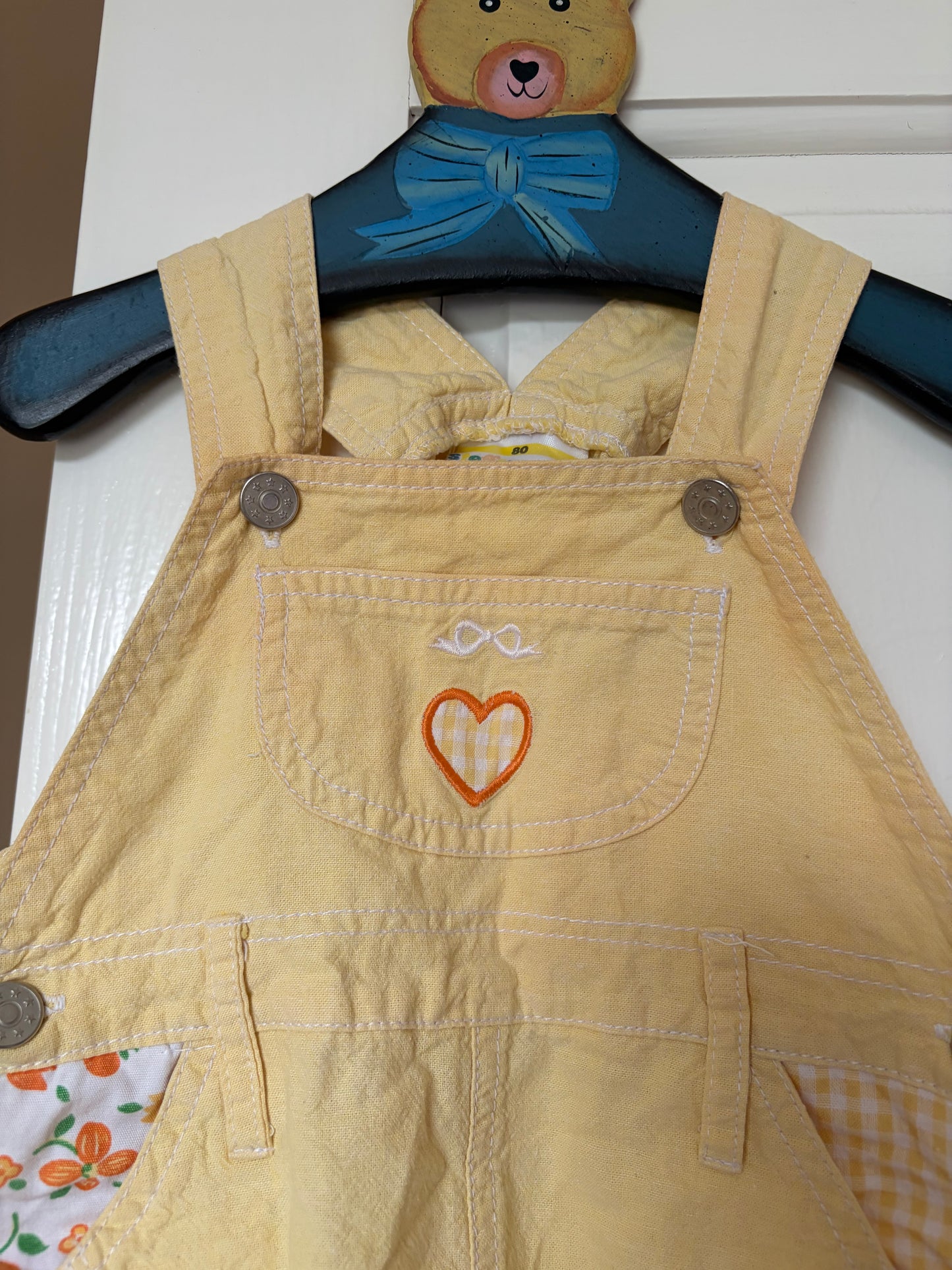 Vintage Bubble Gingham Dungarees 12-18 Months