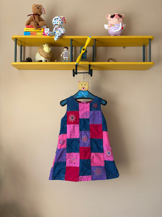 Vintage Patchwork Floral Dress 2-3 Years