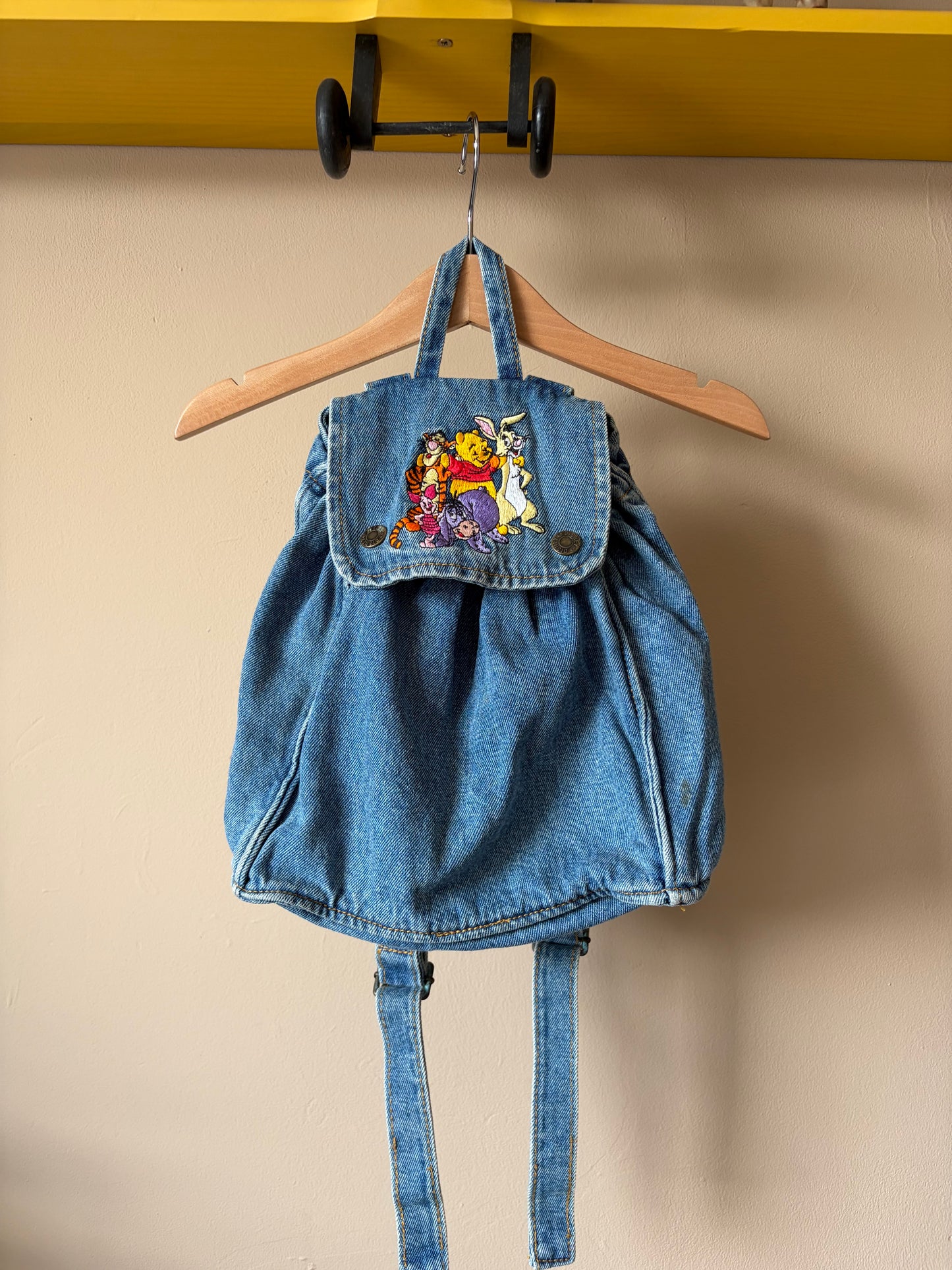 Vintage The Disney Store Winnie The Pooh & Friends Denim Backpack