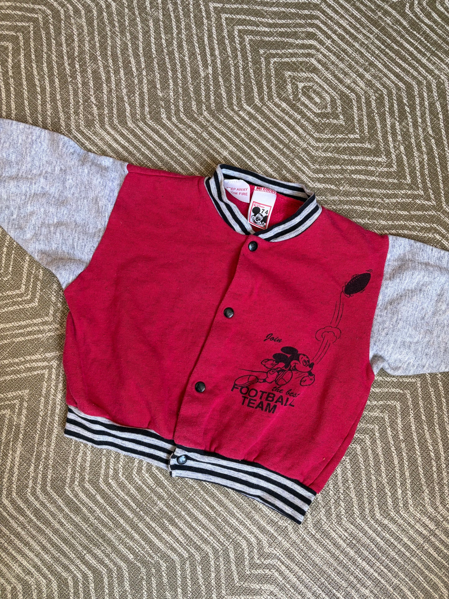 Vintage 90s Mickey Mouse Varsity Jumper 6-12 Months