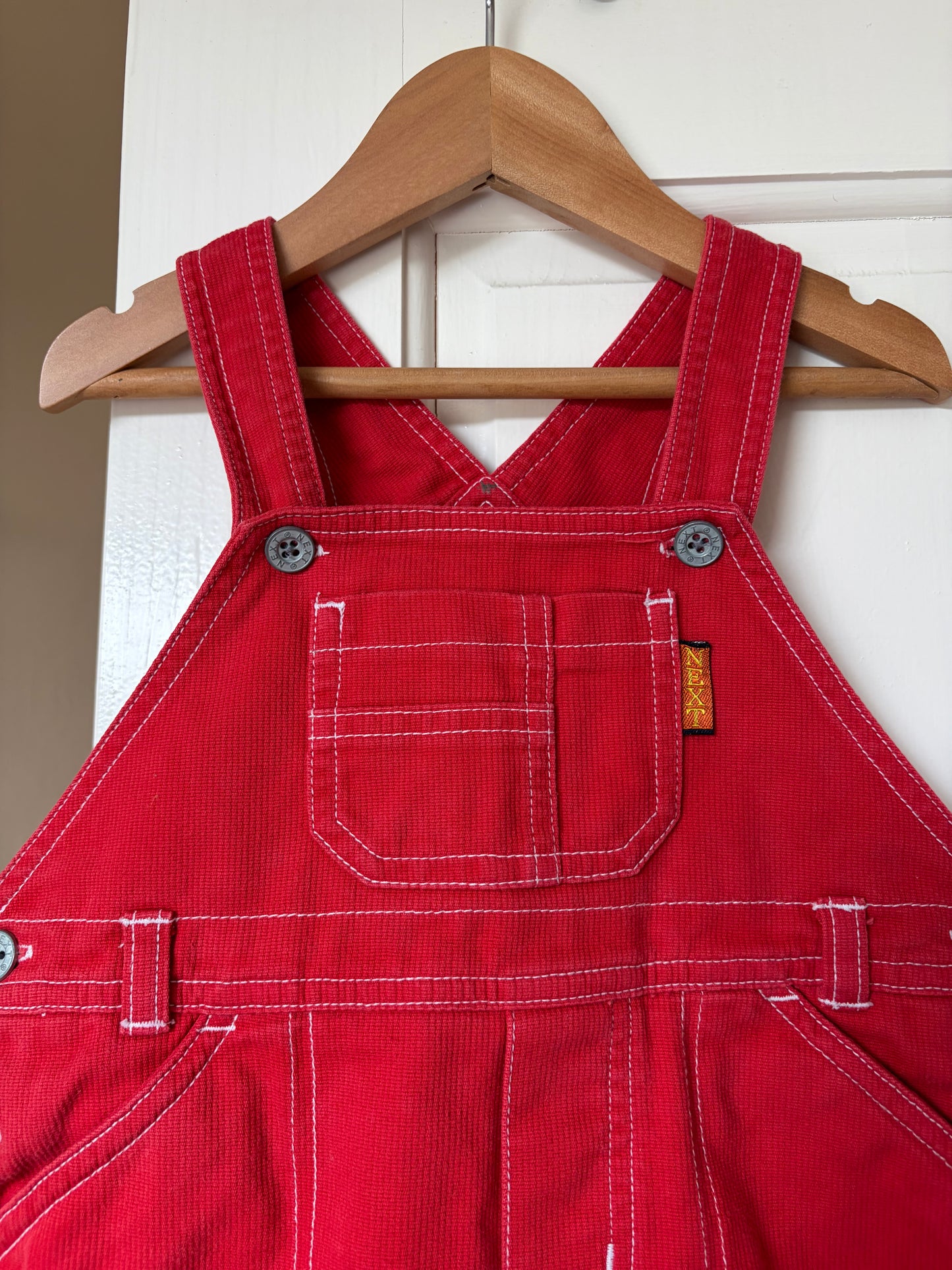 Vintage Wide Leg Red Shortalls 18-24 Months