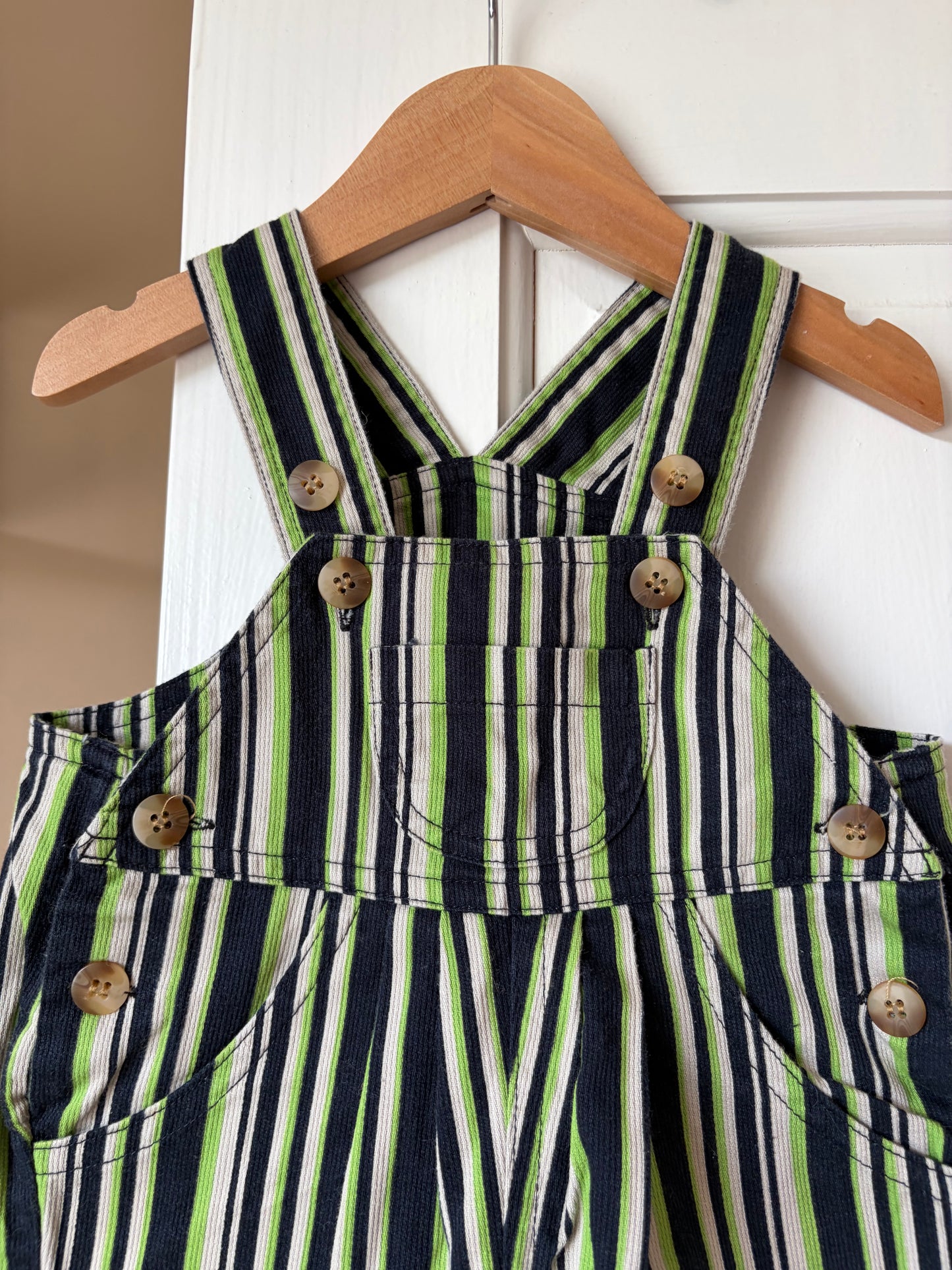 Vintage Striped Shortalls 0-1 Month
