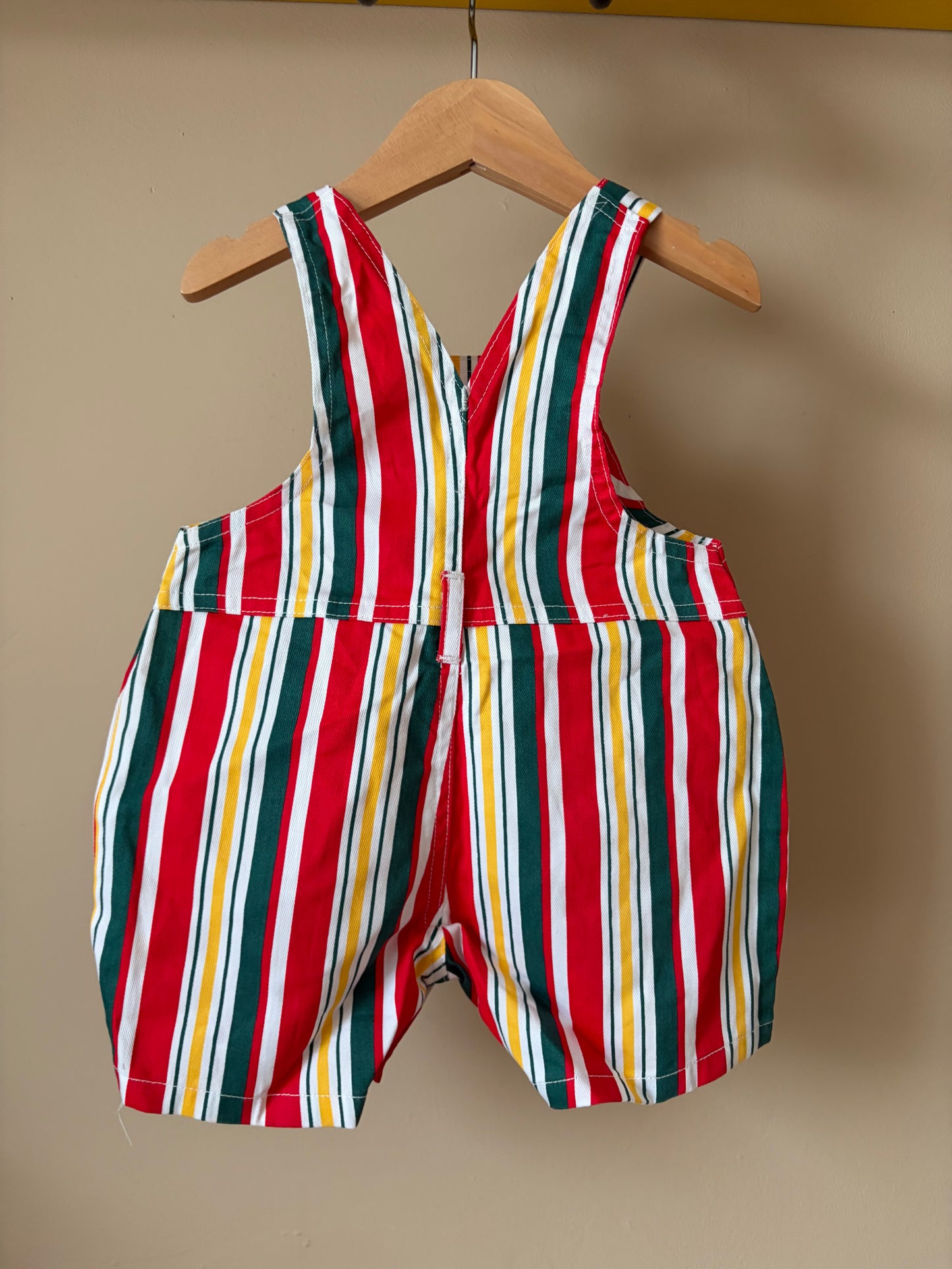 Vintage Striped Short Dungarees 6-12 Months