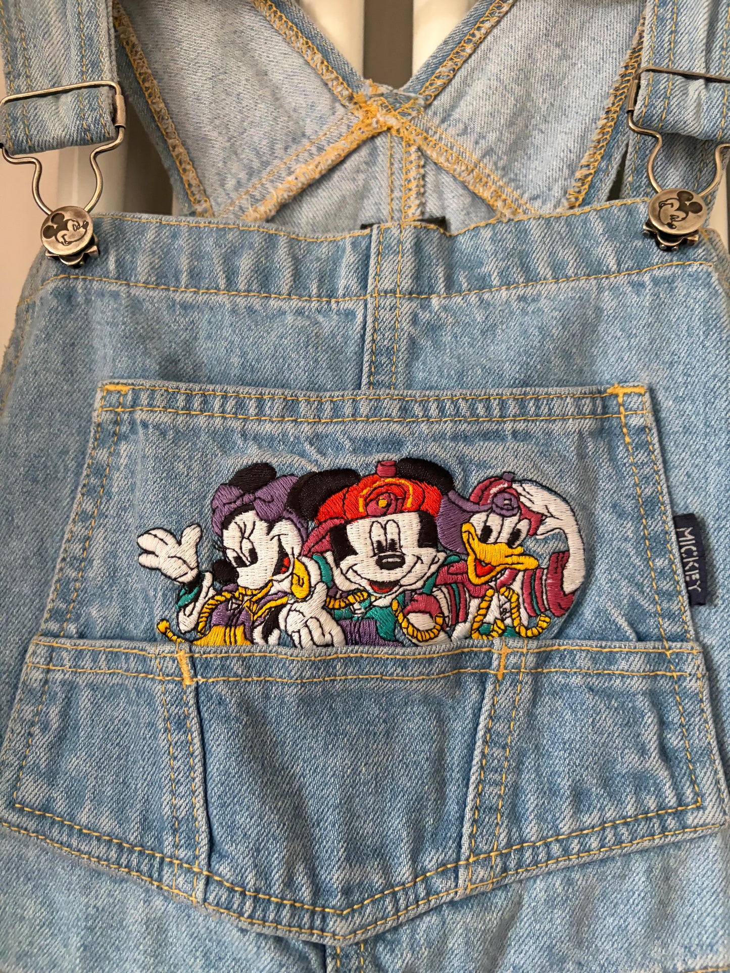 Vintage 90s Adult Mickey Mouse Shortalls 8-10 UK