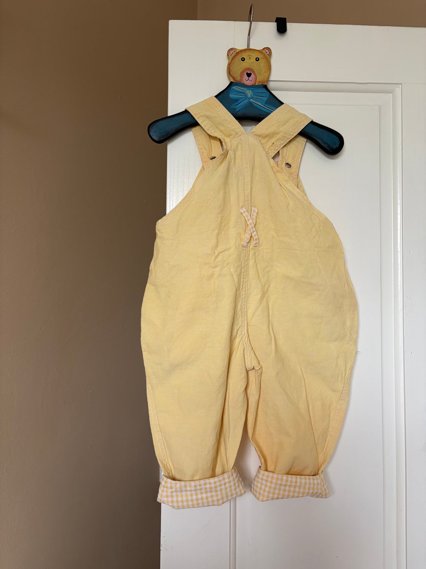 Vintage Bubble Gingham Dungarees 12-18 Months