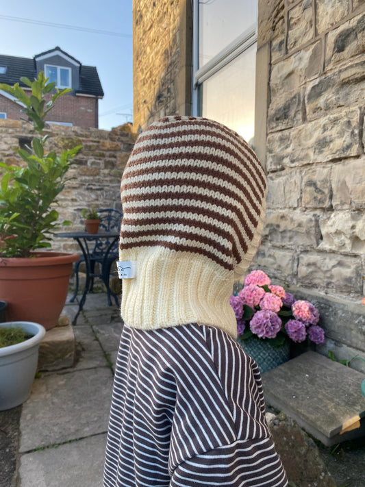 Koa Knitted Balaclava Cream & Brown