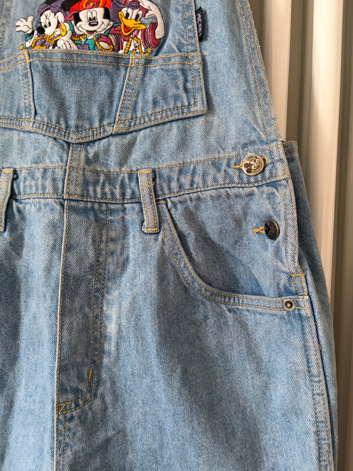 Vintage 90s Adult Mickey Mouse Shortalls 8-10 UK