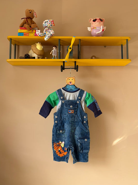 Vintage Tigger Dungarees & Top 0-3 Months