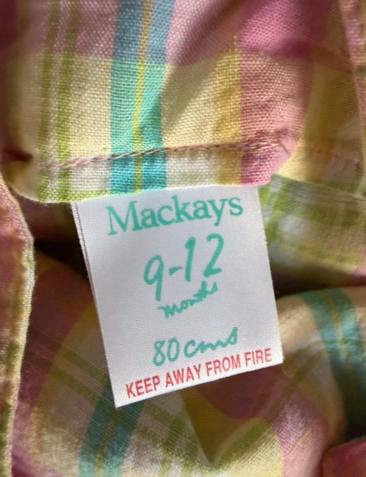 Vintage Plaid Dungarees 9-12 Months